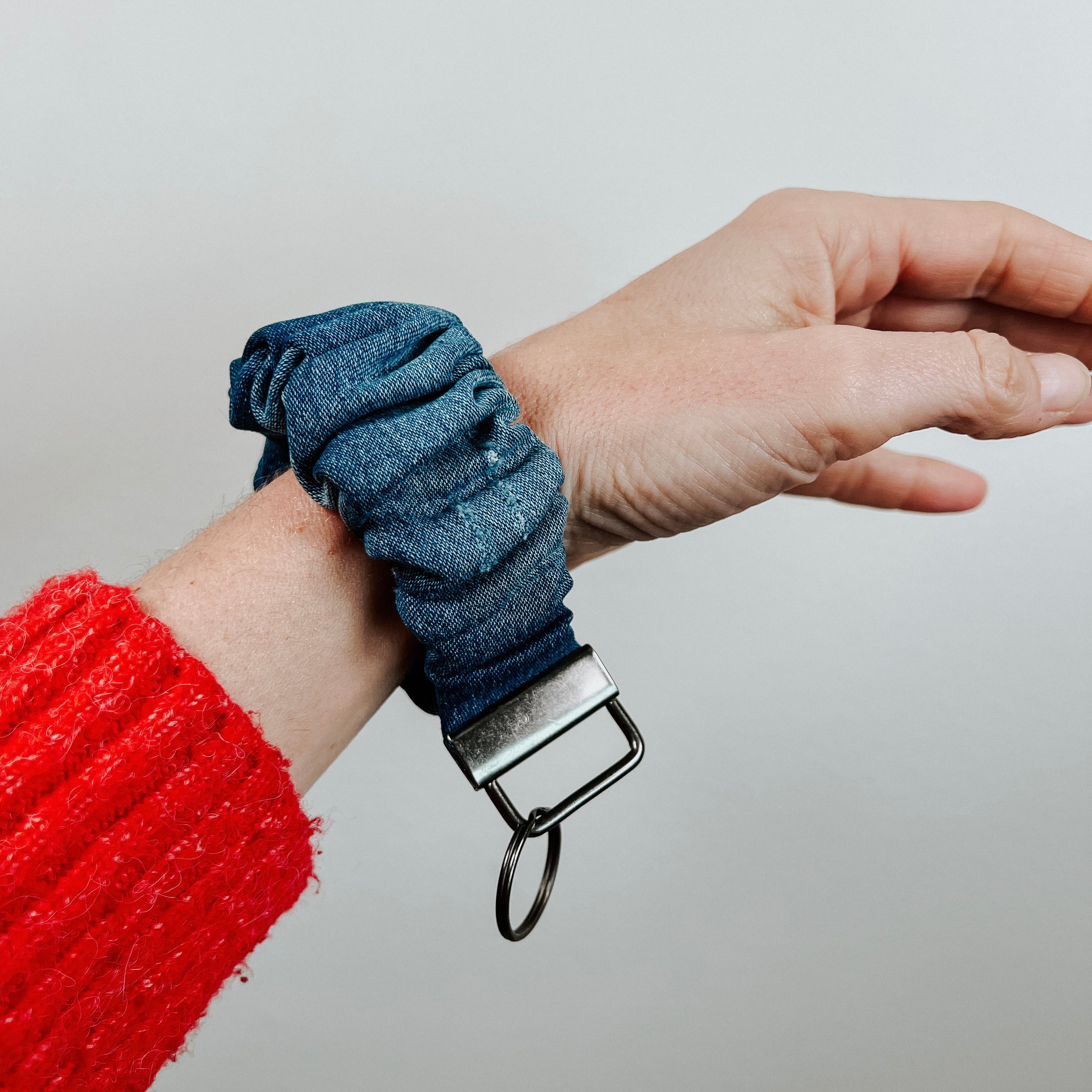 Denim Keychain Wristlet