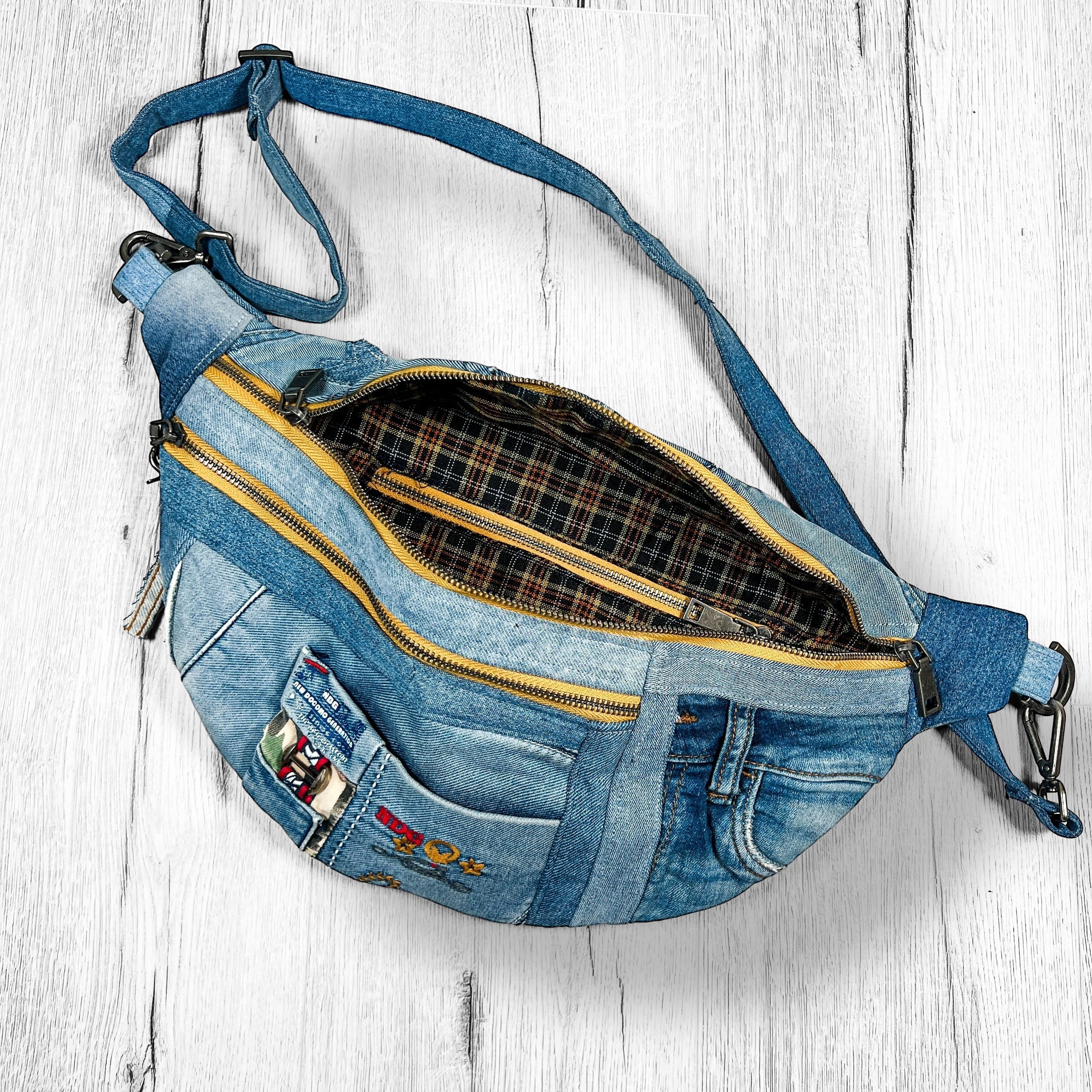 Denim Sling Bag Crossbody Bag XL