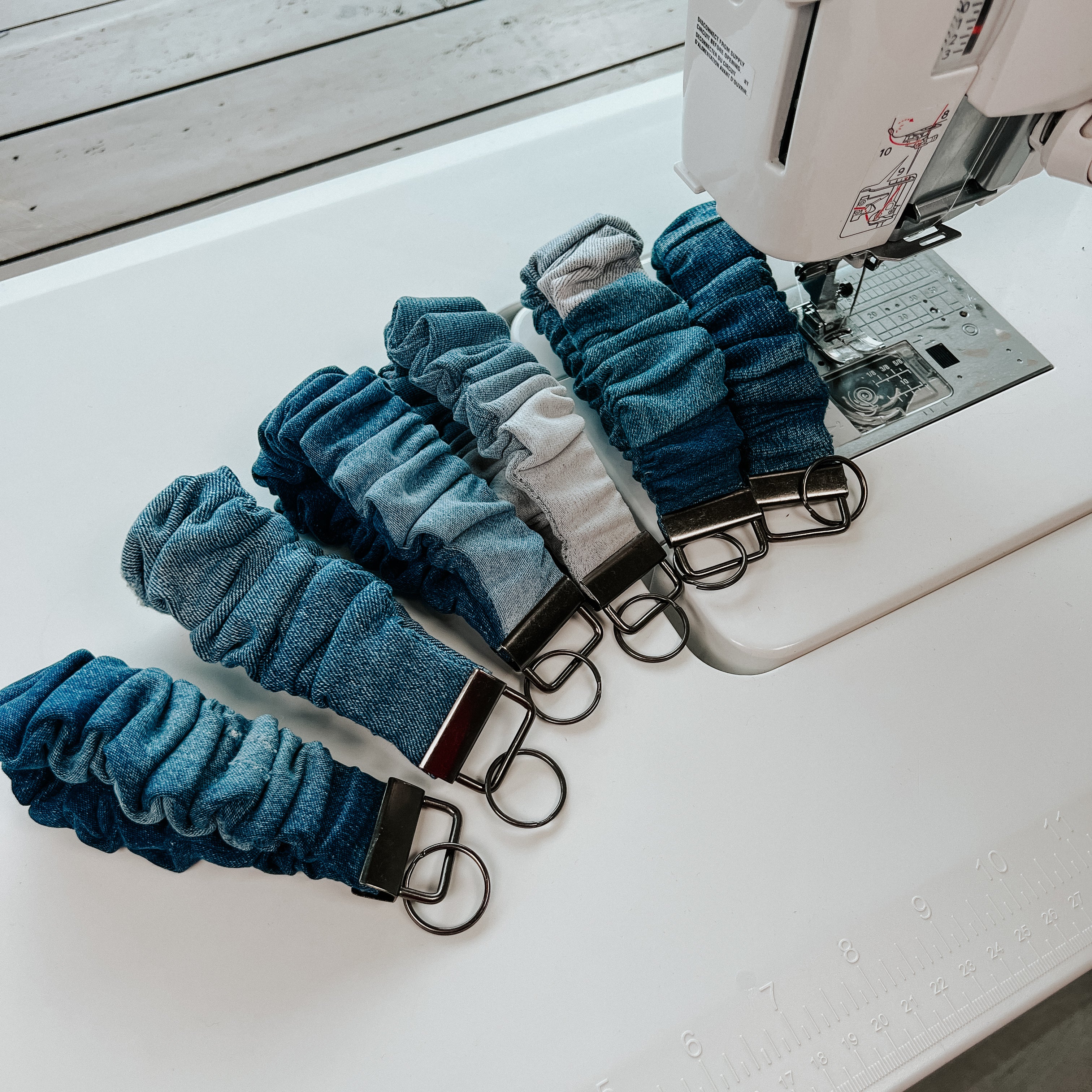 Denim Keychain Wristlet