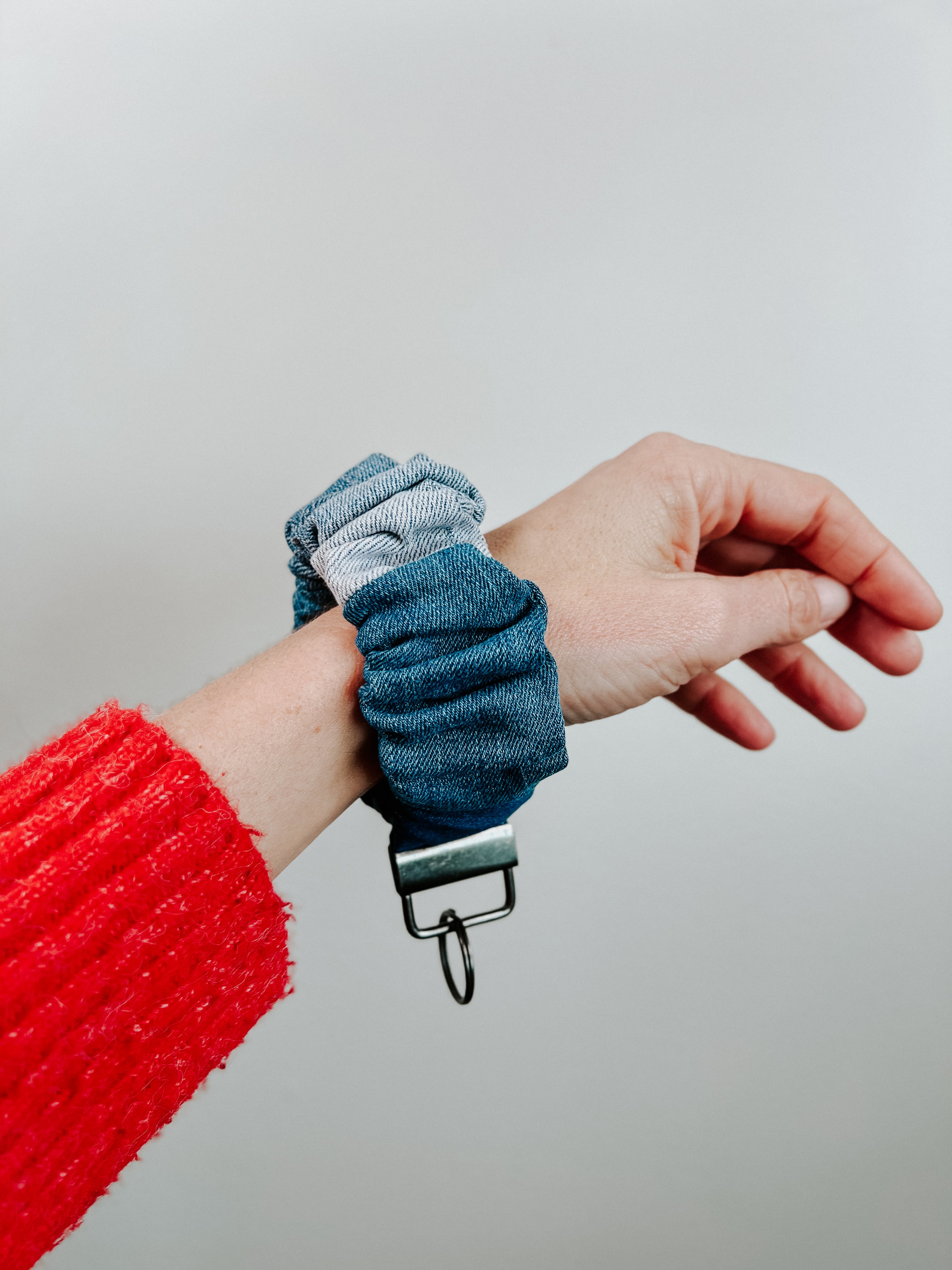 Denim Keychain Wristlet