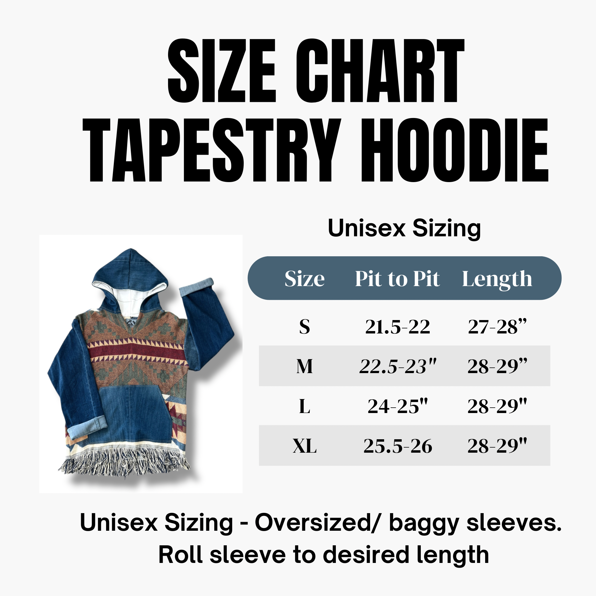 Denim Tapestry Hoodie - XL
