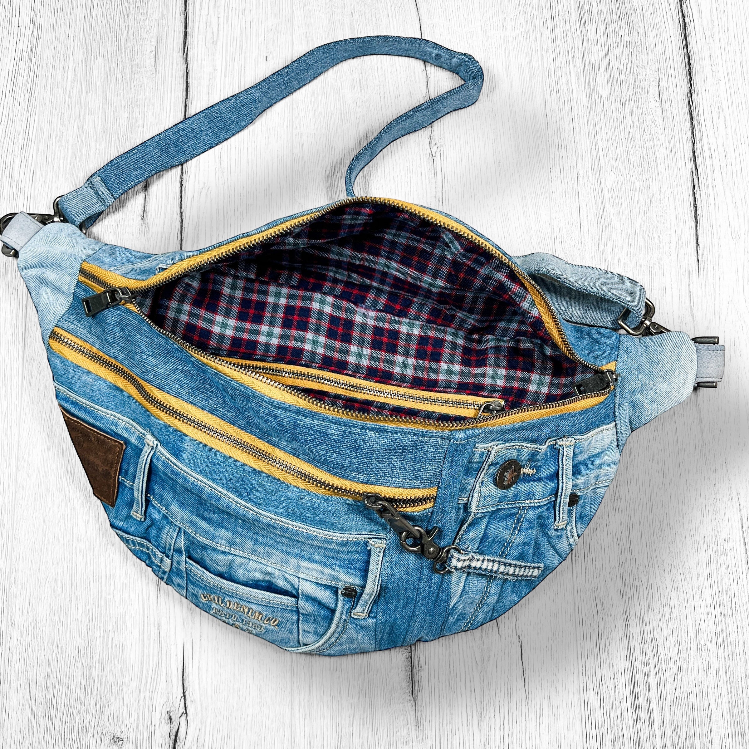 Denim Sling Bag Crossbody Bag XL