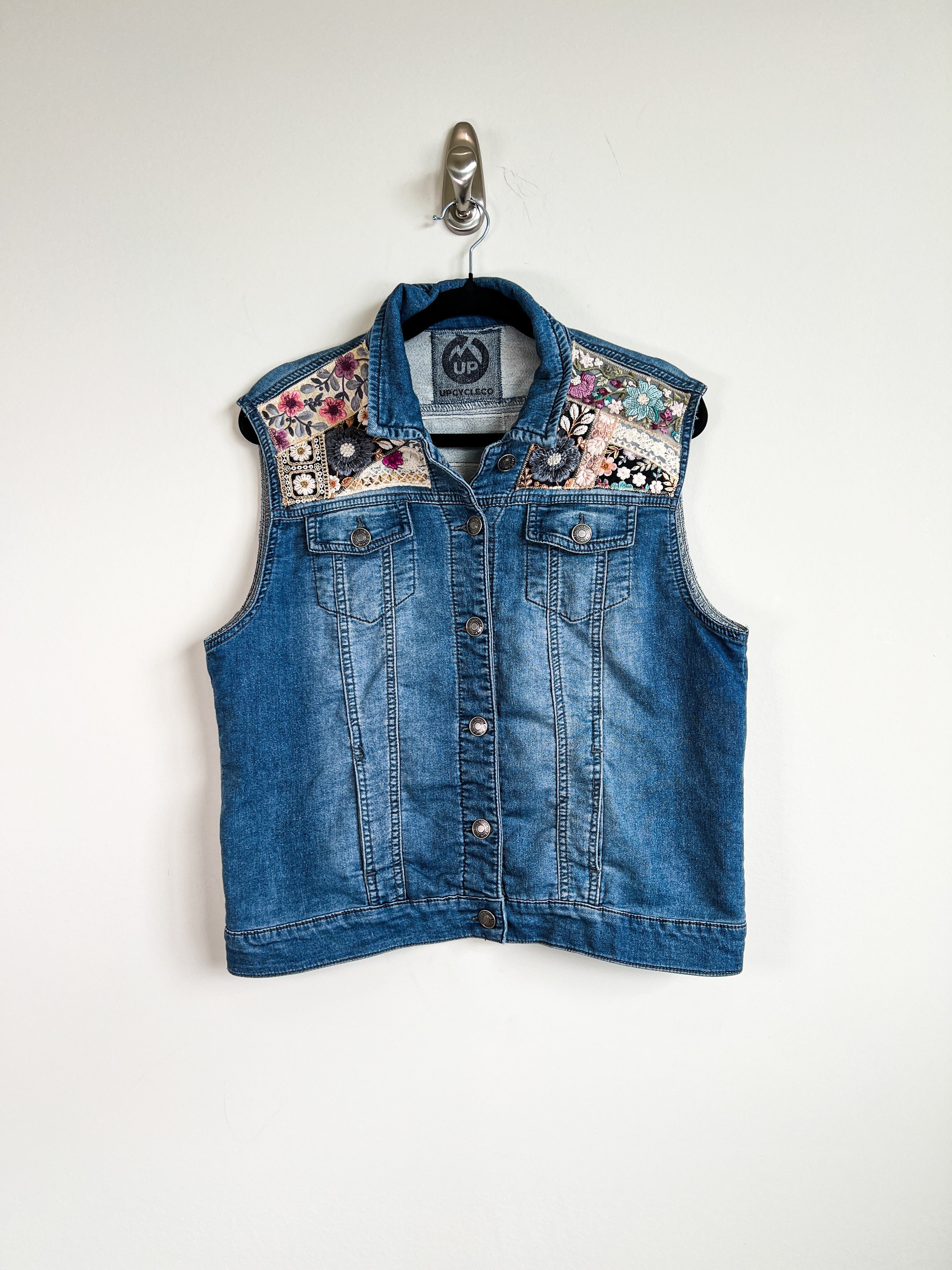 Denim Vest Embroidery- Large