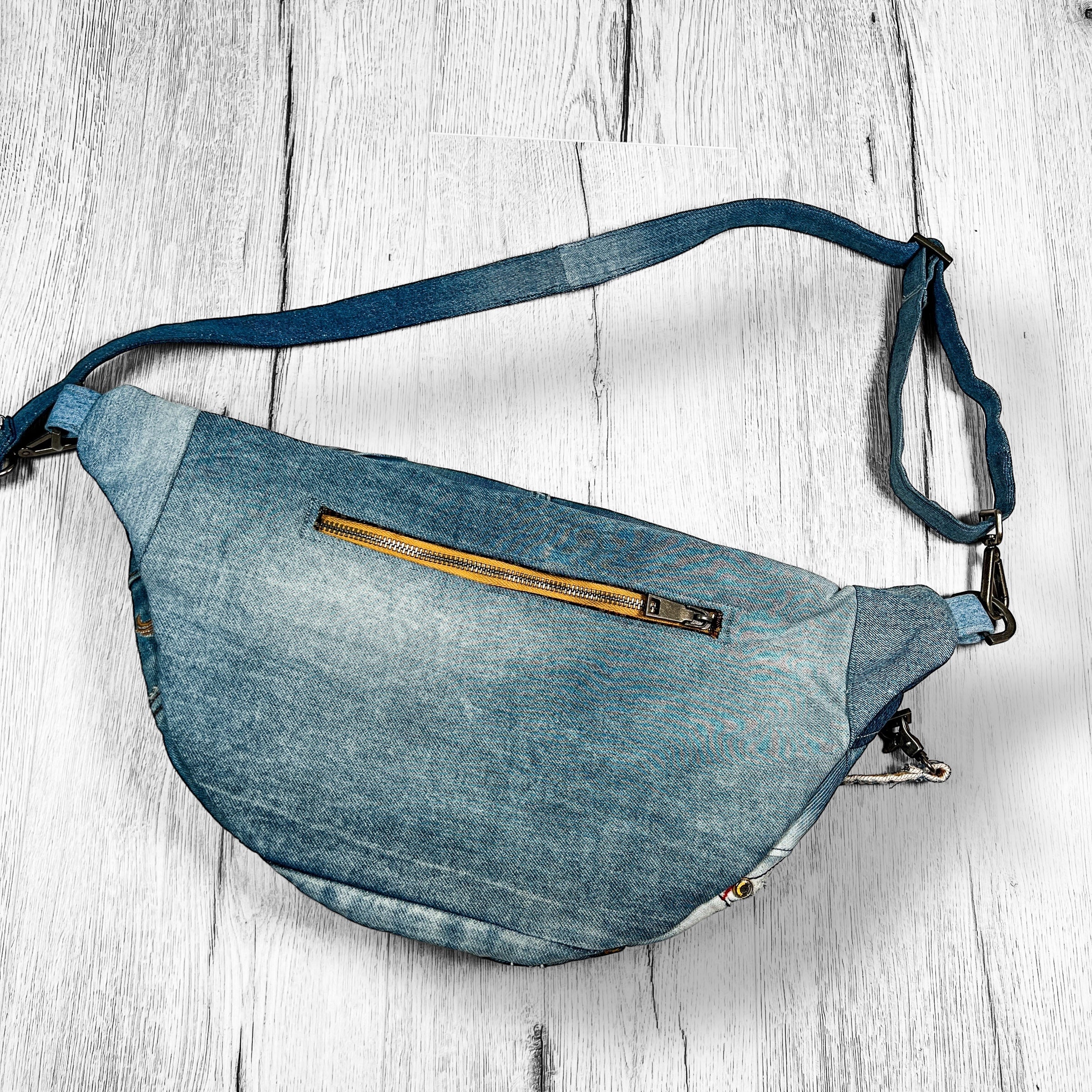 Denim Sling Bag Crossbody Bag XL