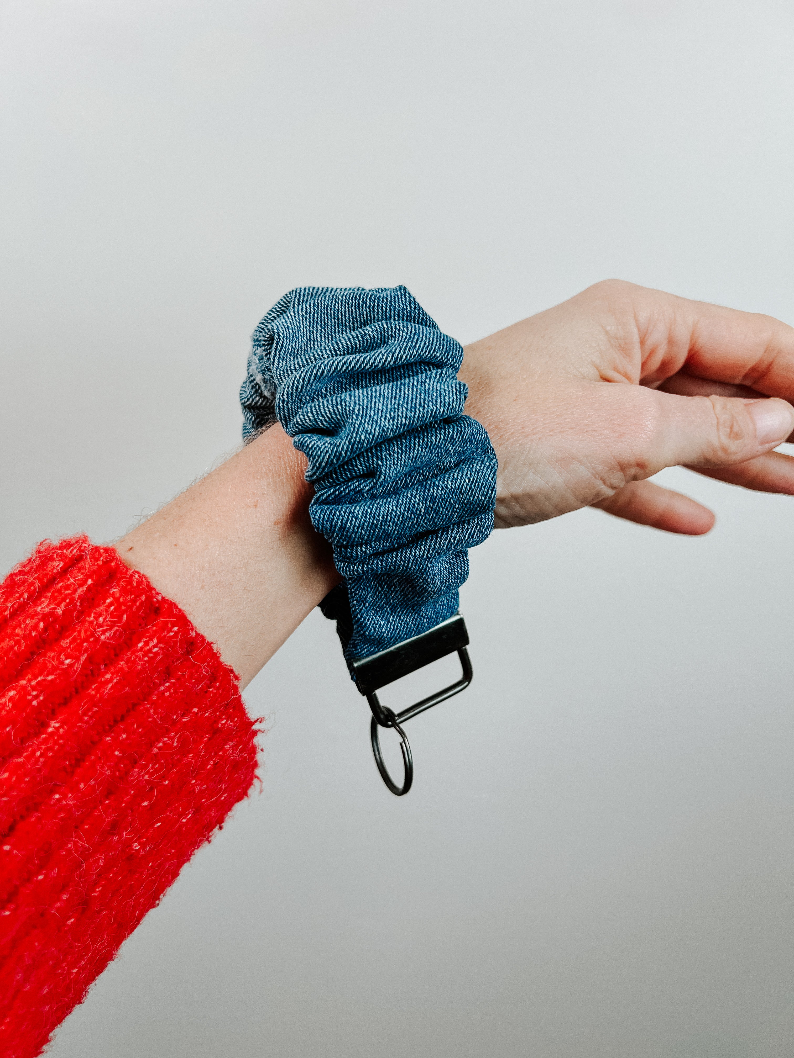 Denim Keychain Wristlet