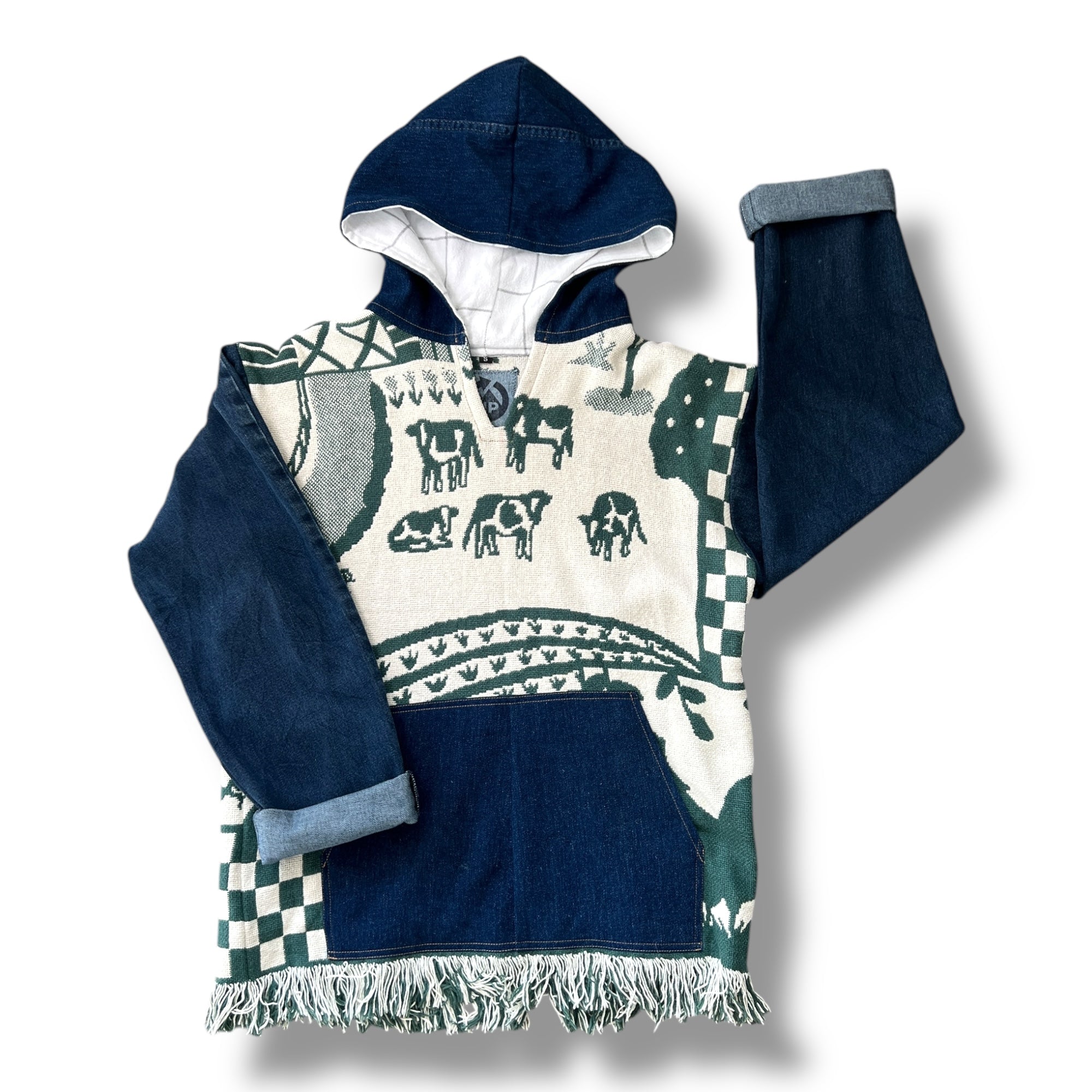 Denim Tapestry Hoodie - Small