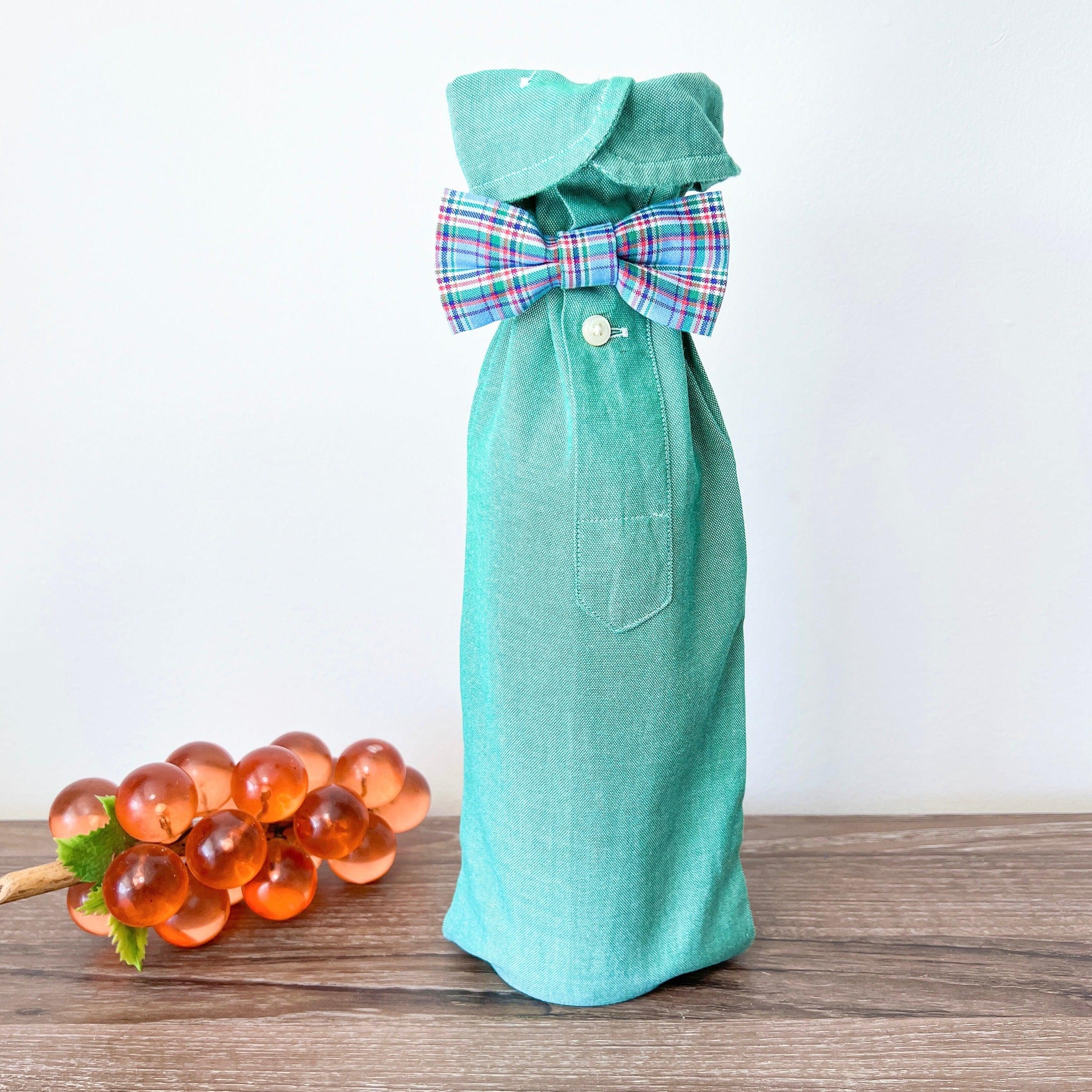 Reusable Wine Bags, Crafted from Dress Shirts for Eco-Friendly Sustainable Design