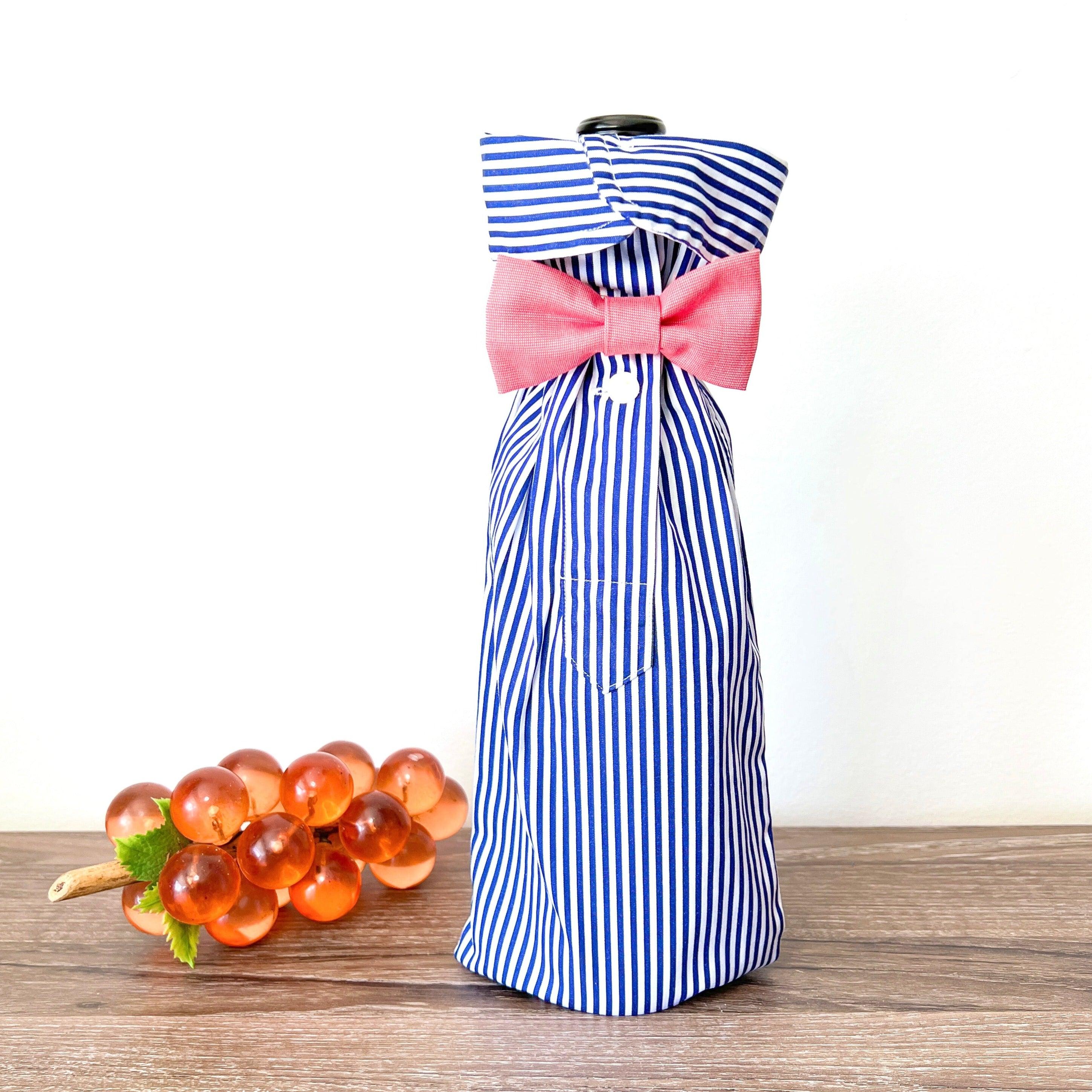Reusable Wine Bags, Crafted from Dress Shirts for Eco-Friendly Sustainable Design