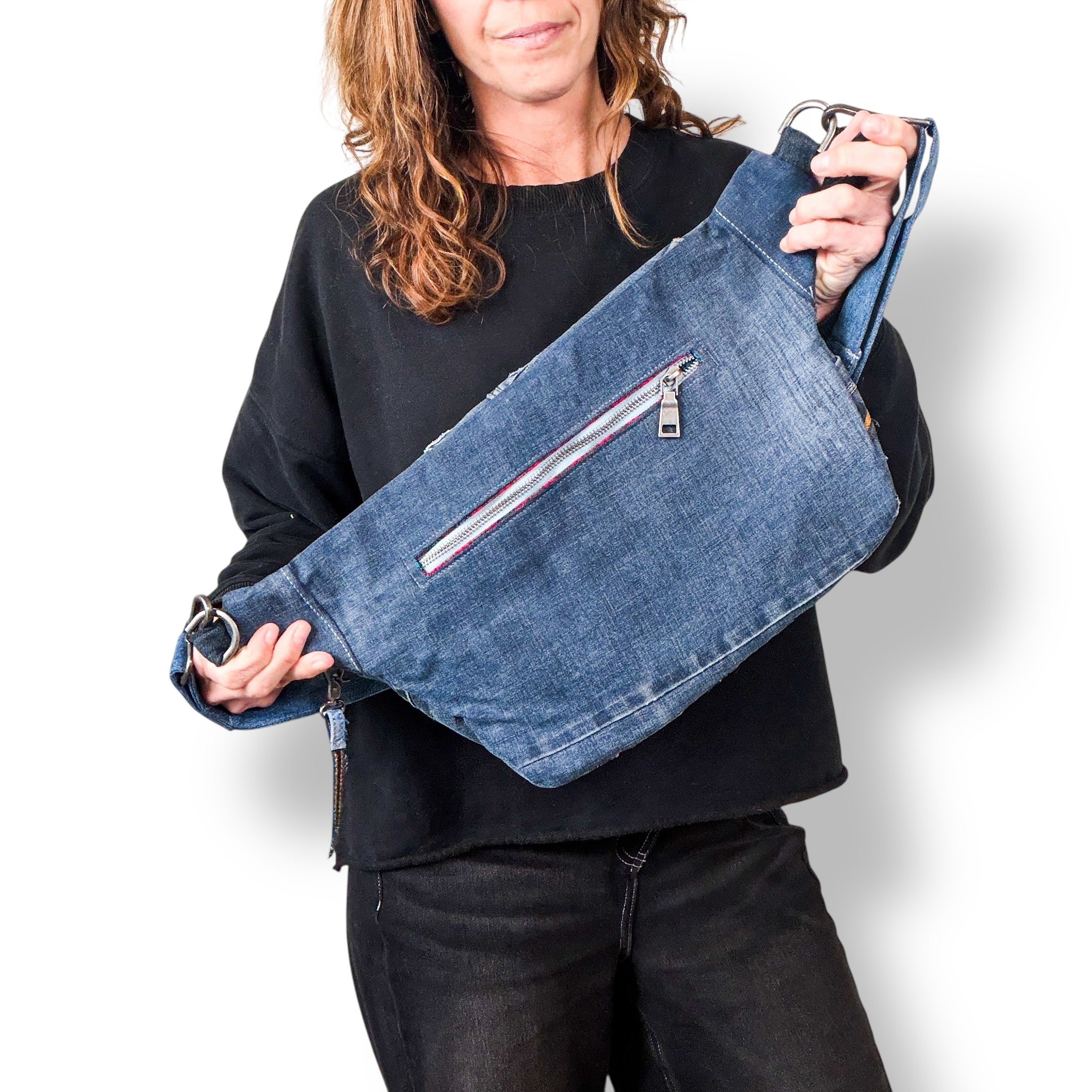 Denim Sling Bag XL