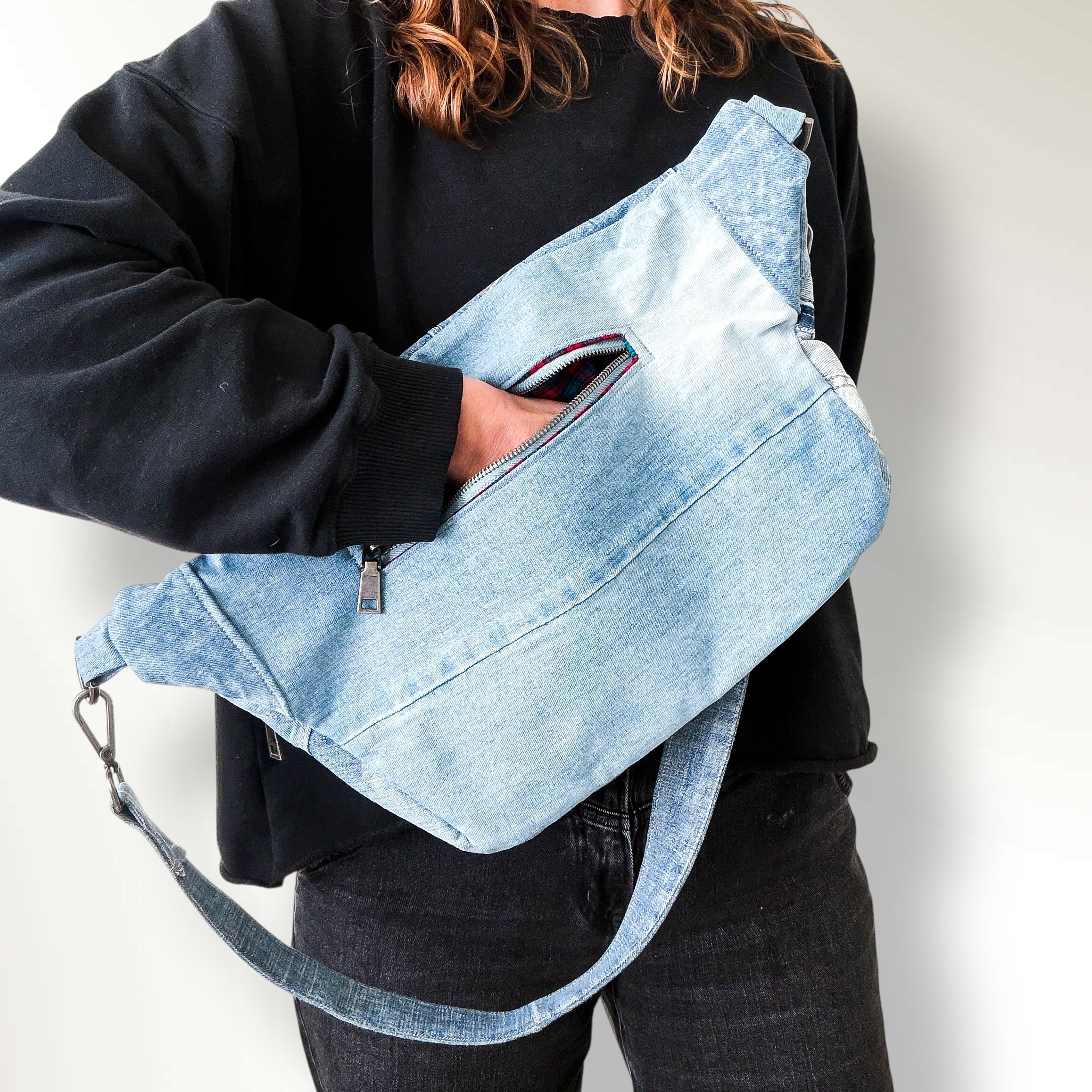 Denim Sling Bag XL