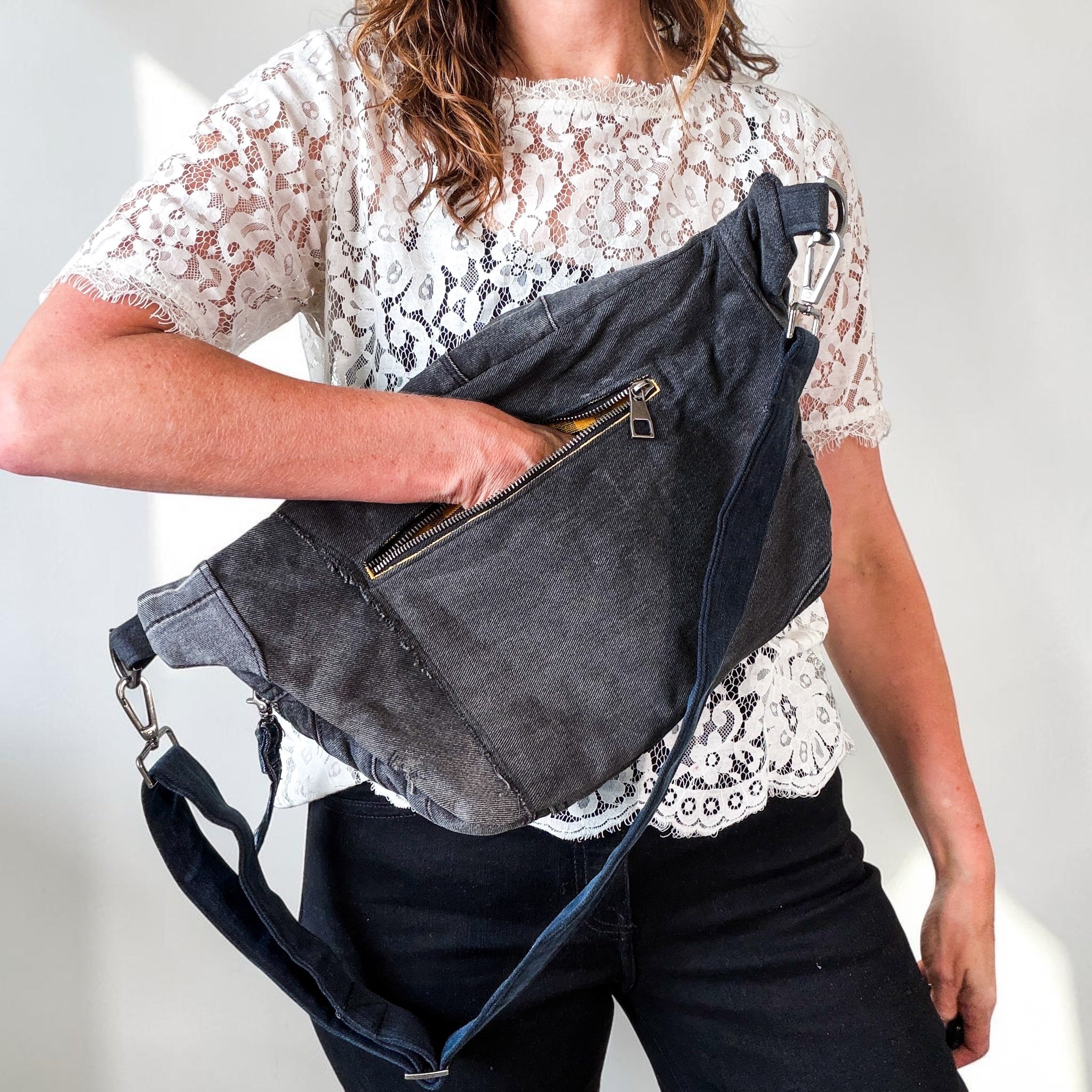 Denim Sling Bag XL