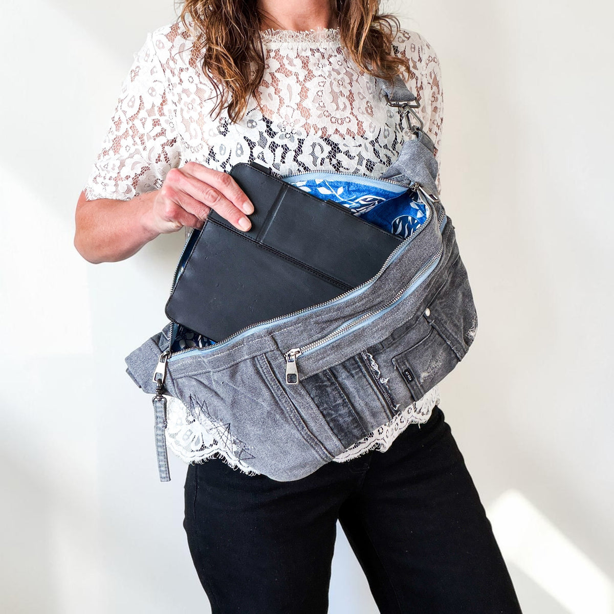 Denim Sling Bag XL