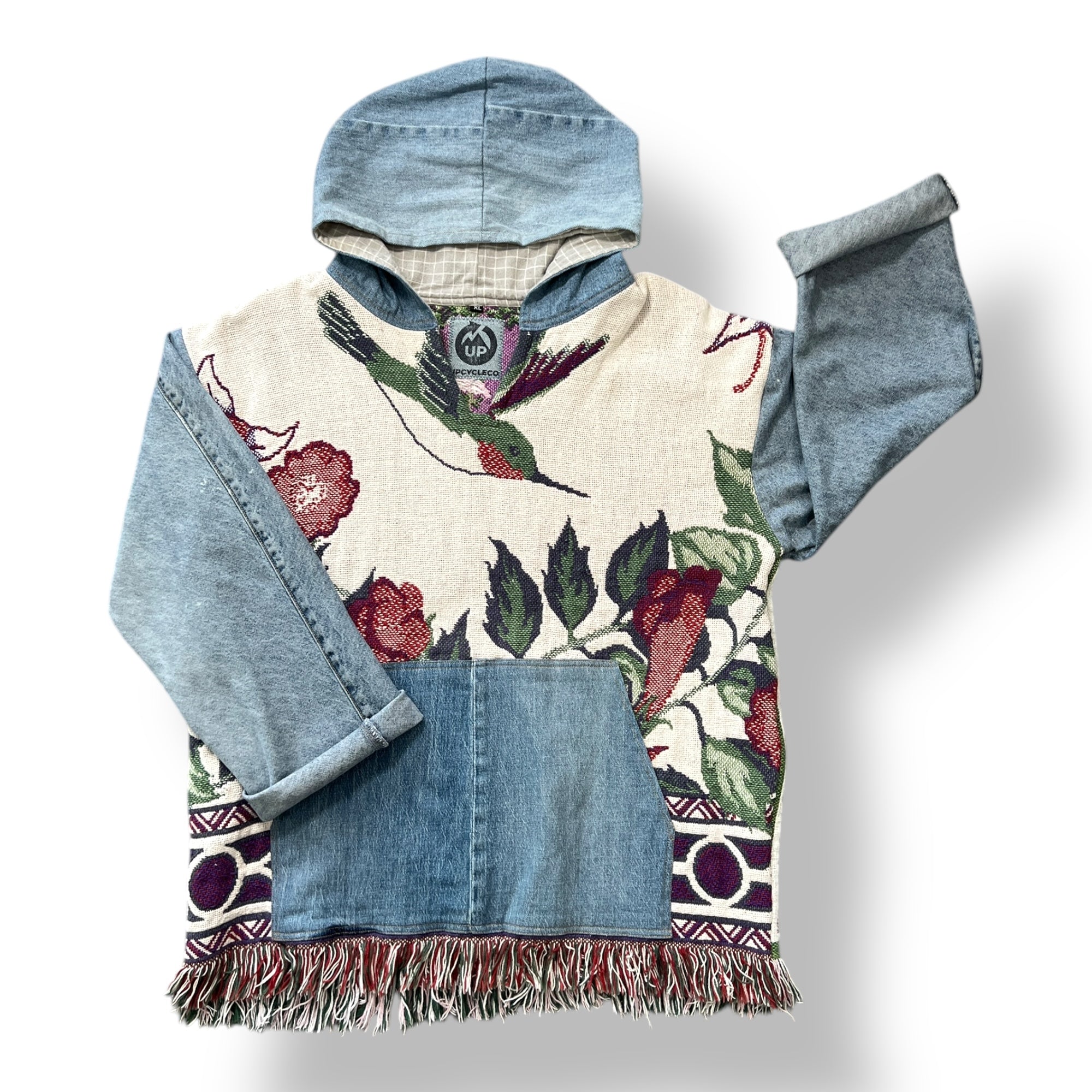 Denim Tapestry Hoodie - XL Unisex