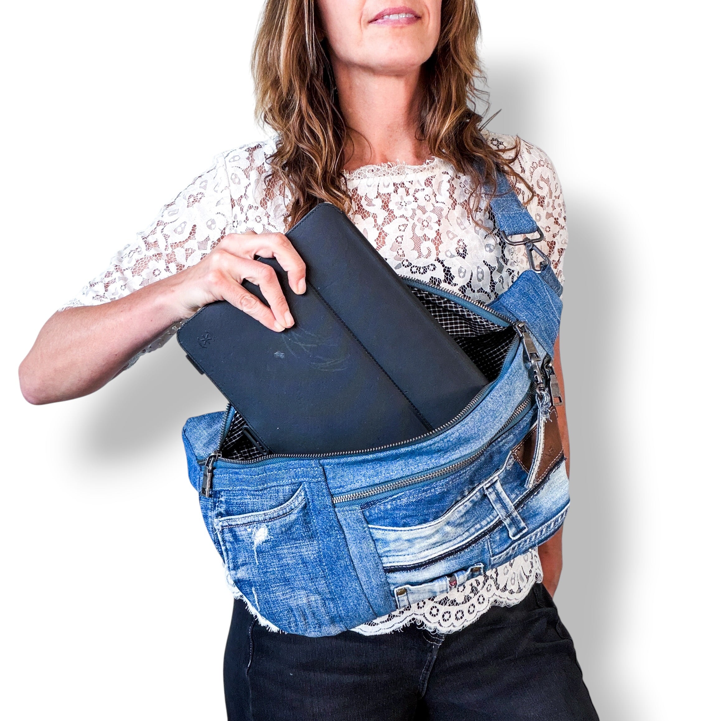 Denim Sling Bag XL