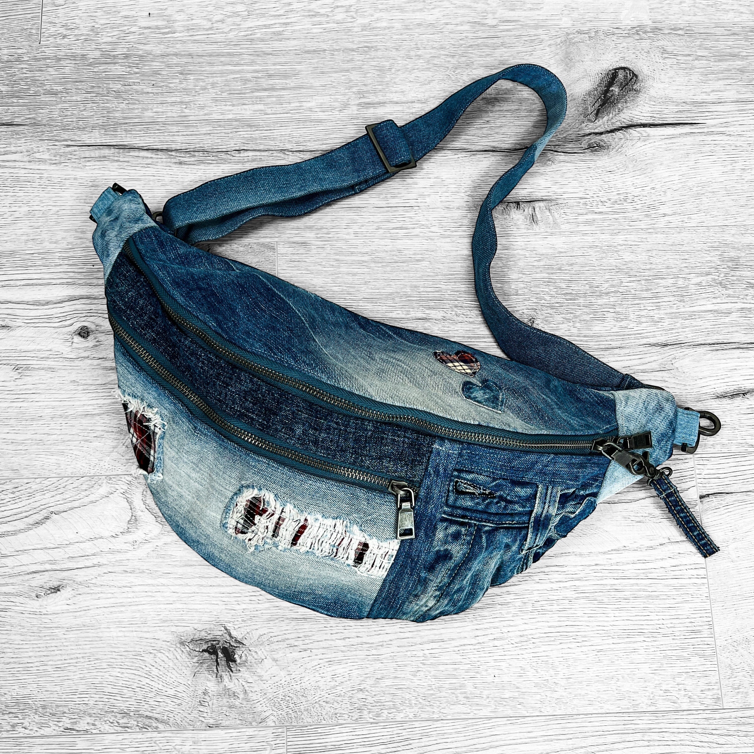 Denim Sling Bag Crossbody Bag XL