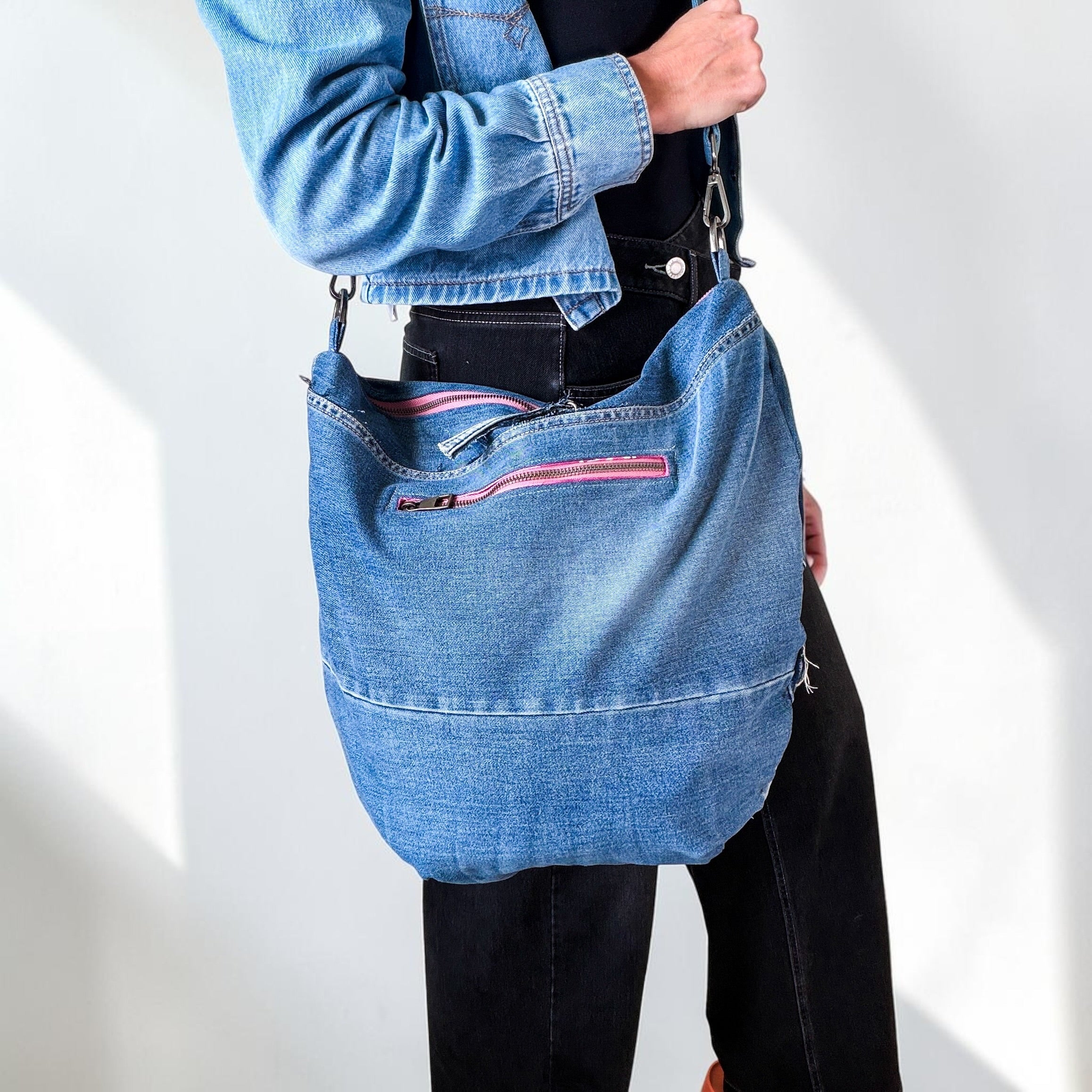 Denim Hippie Bag - XL