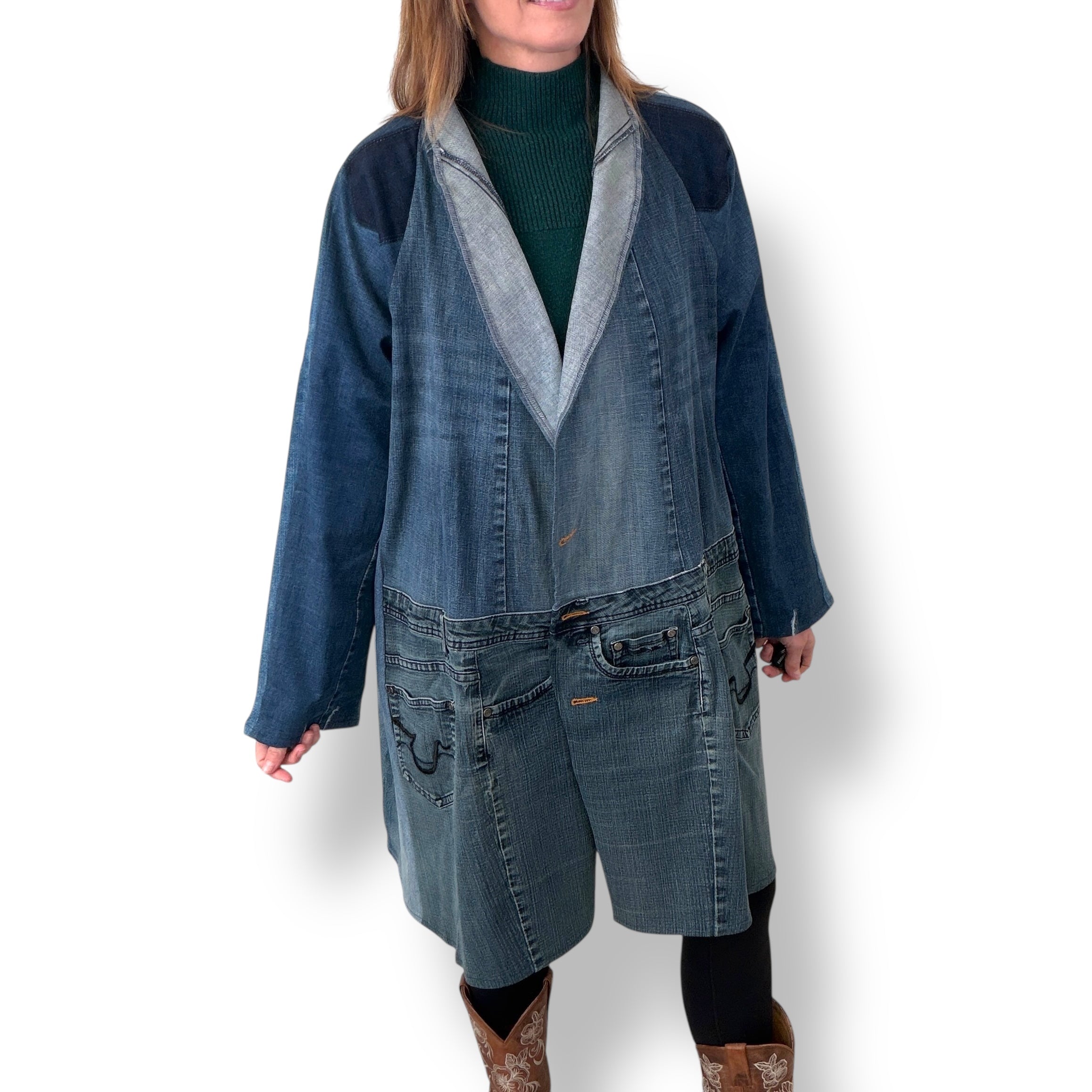 Denim Long Jacket - Oversized +