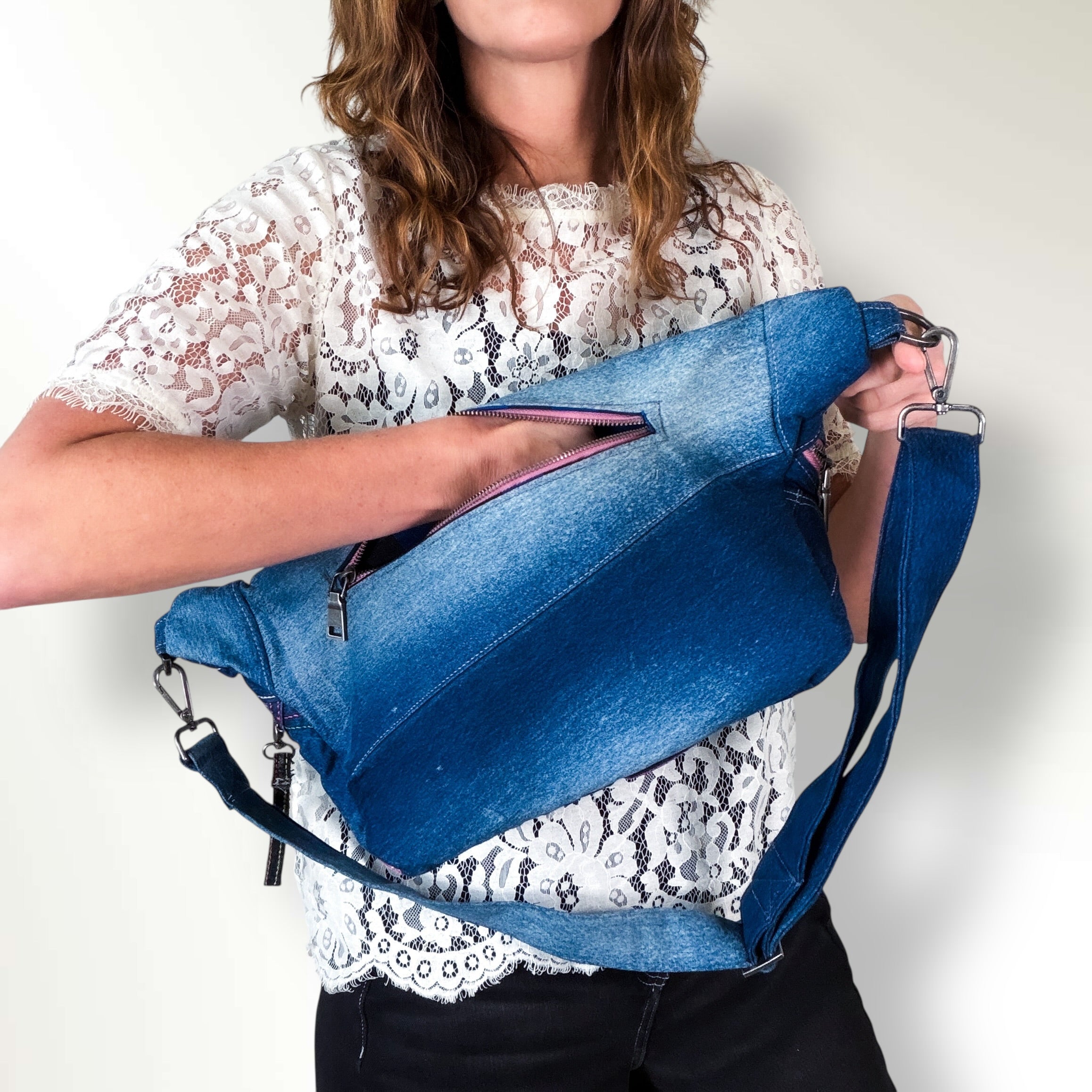 Denim Sling Bag XL