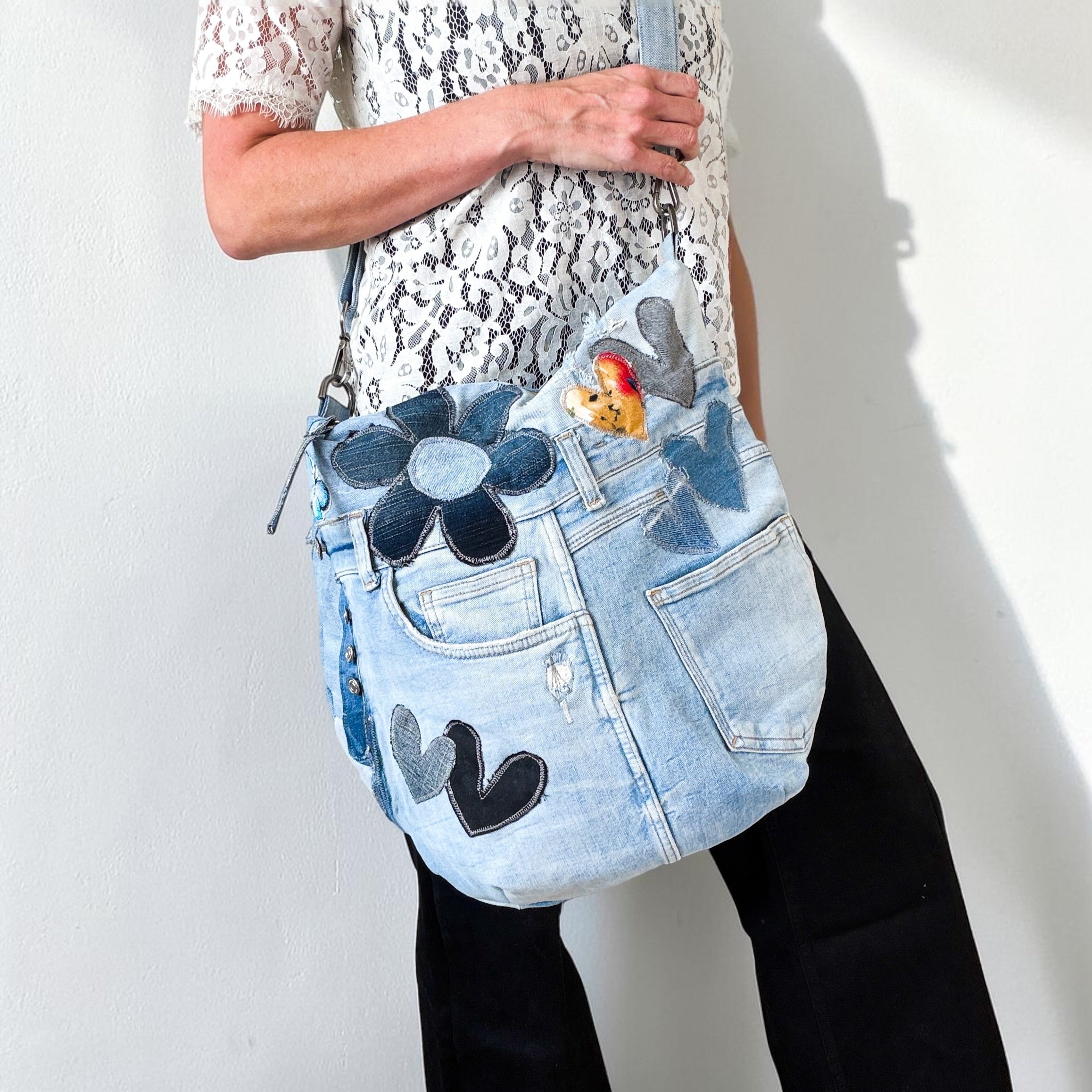 Denim Hippie Bag - XL