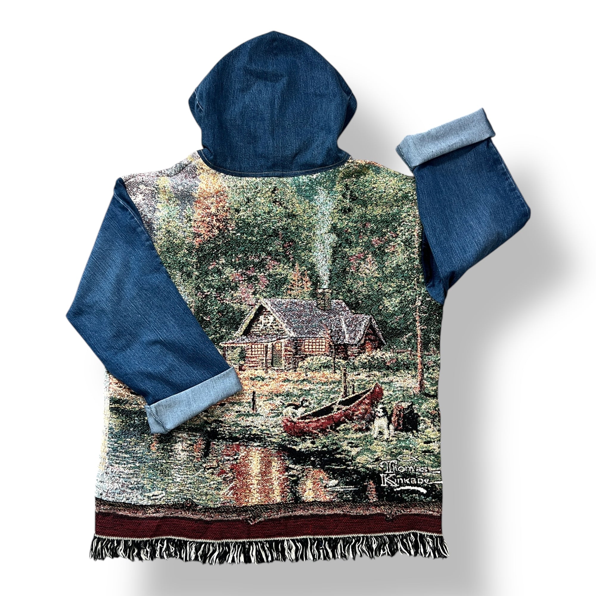 Denim Tapestry Hoodie - XL Unisex