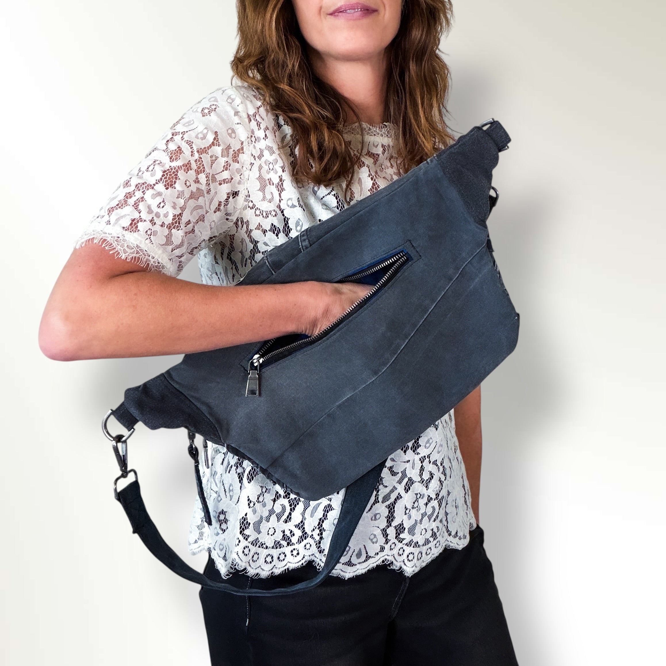 Denim Sling Bag XL