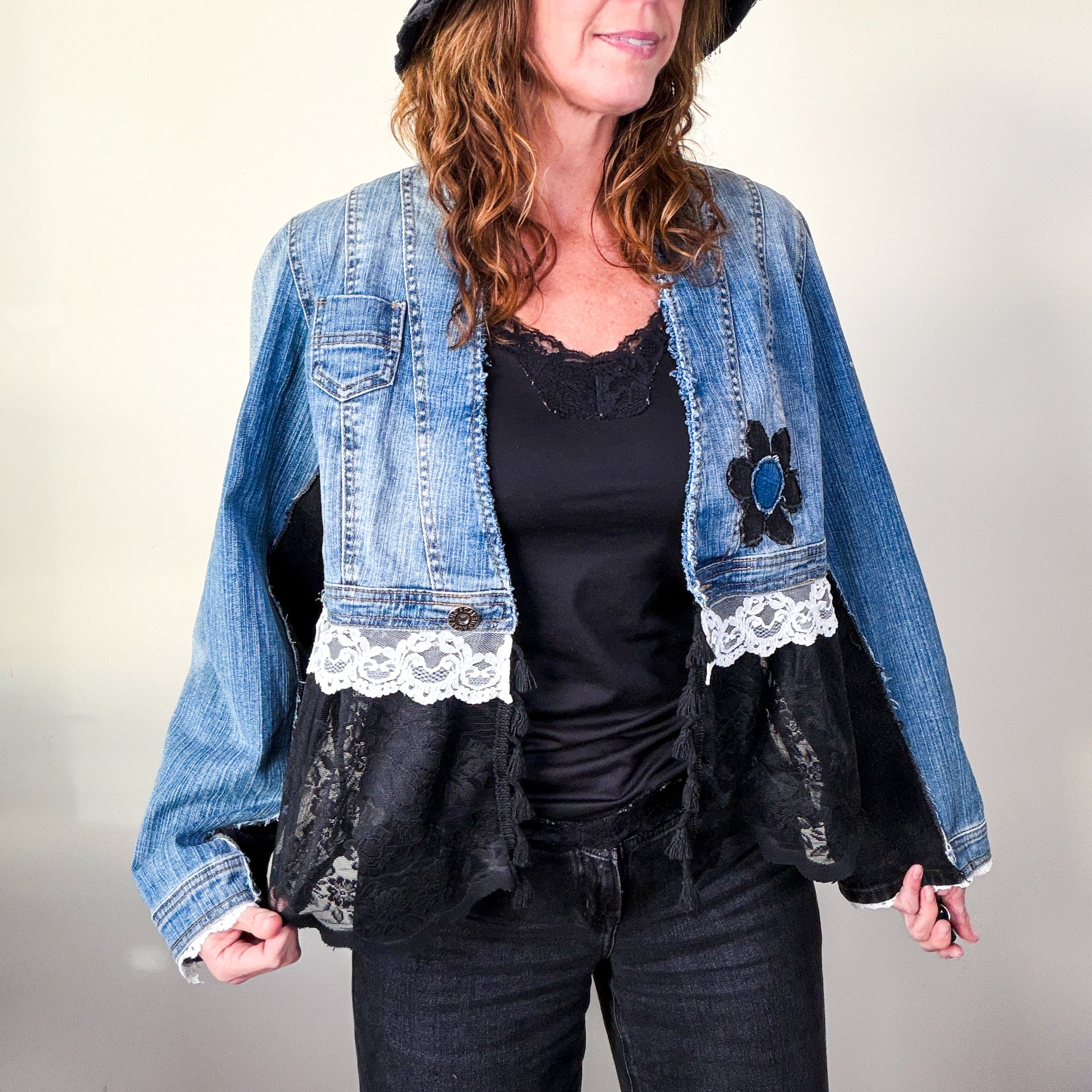 Upcycled Denim Jacket - Large