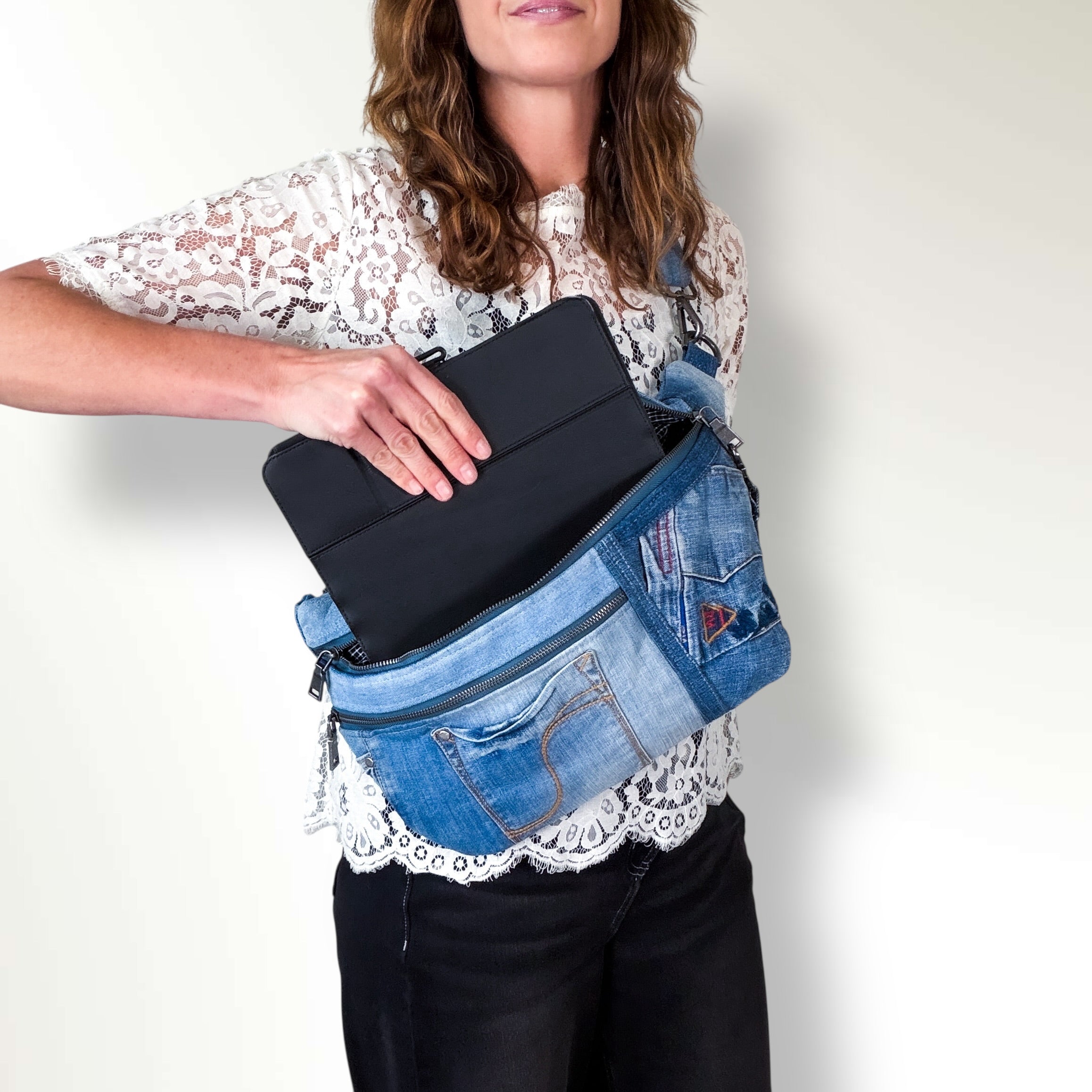 Denim Sling Bag XL
