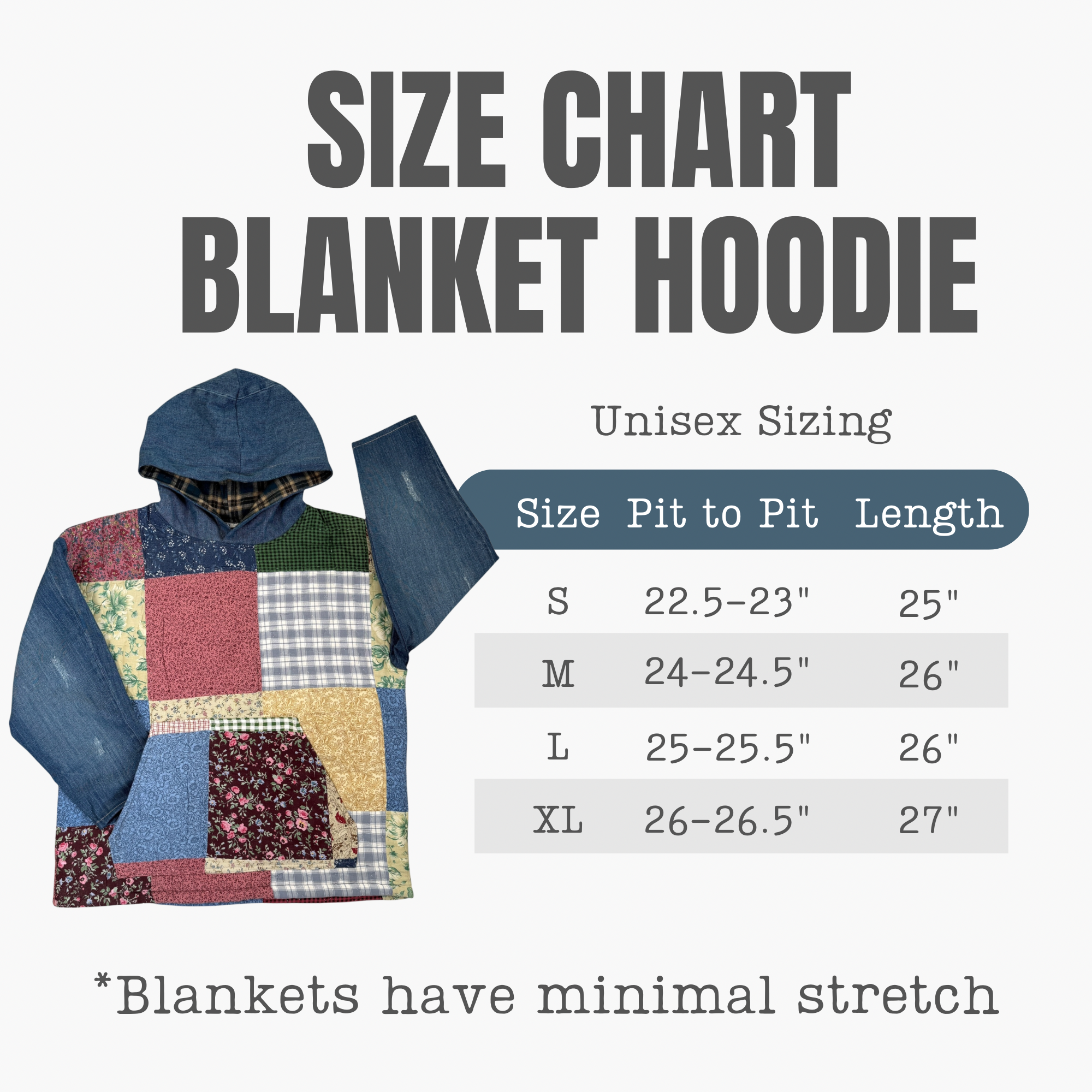 Denim Blanket Hoodie - Large
