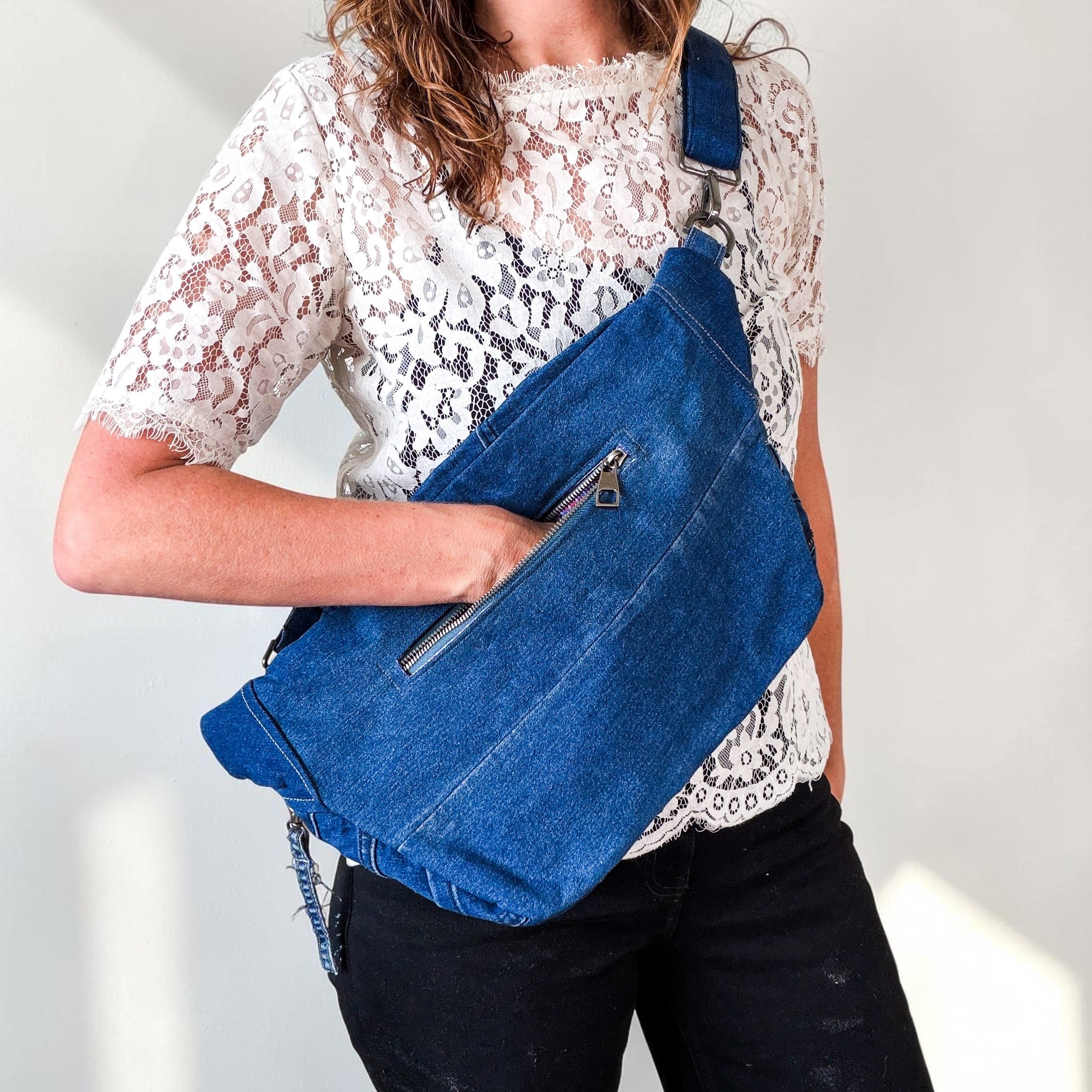 Denim Sling Bag XL