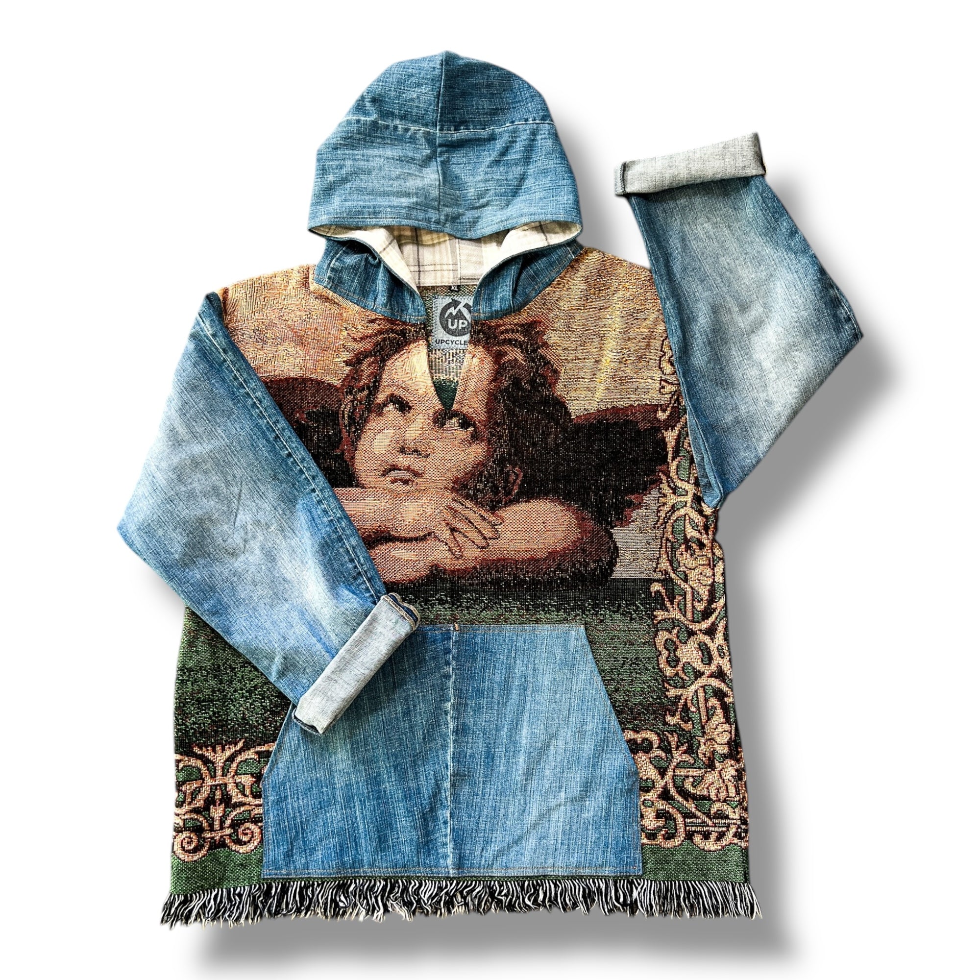 Denim Tapestry Hoodie - XL Unisex