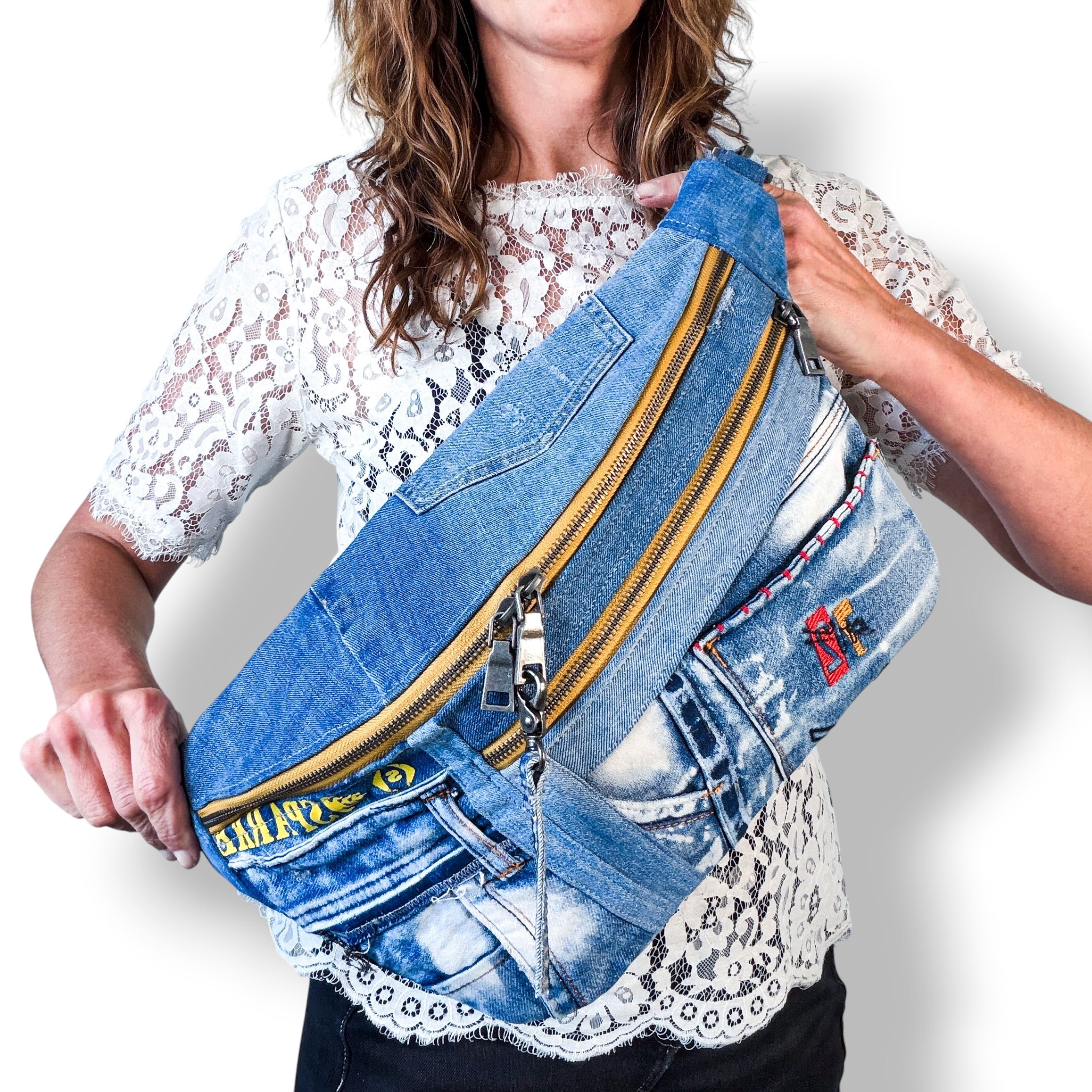 Denim Sling Bag XL