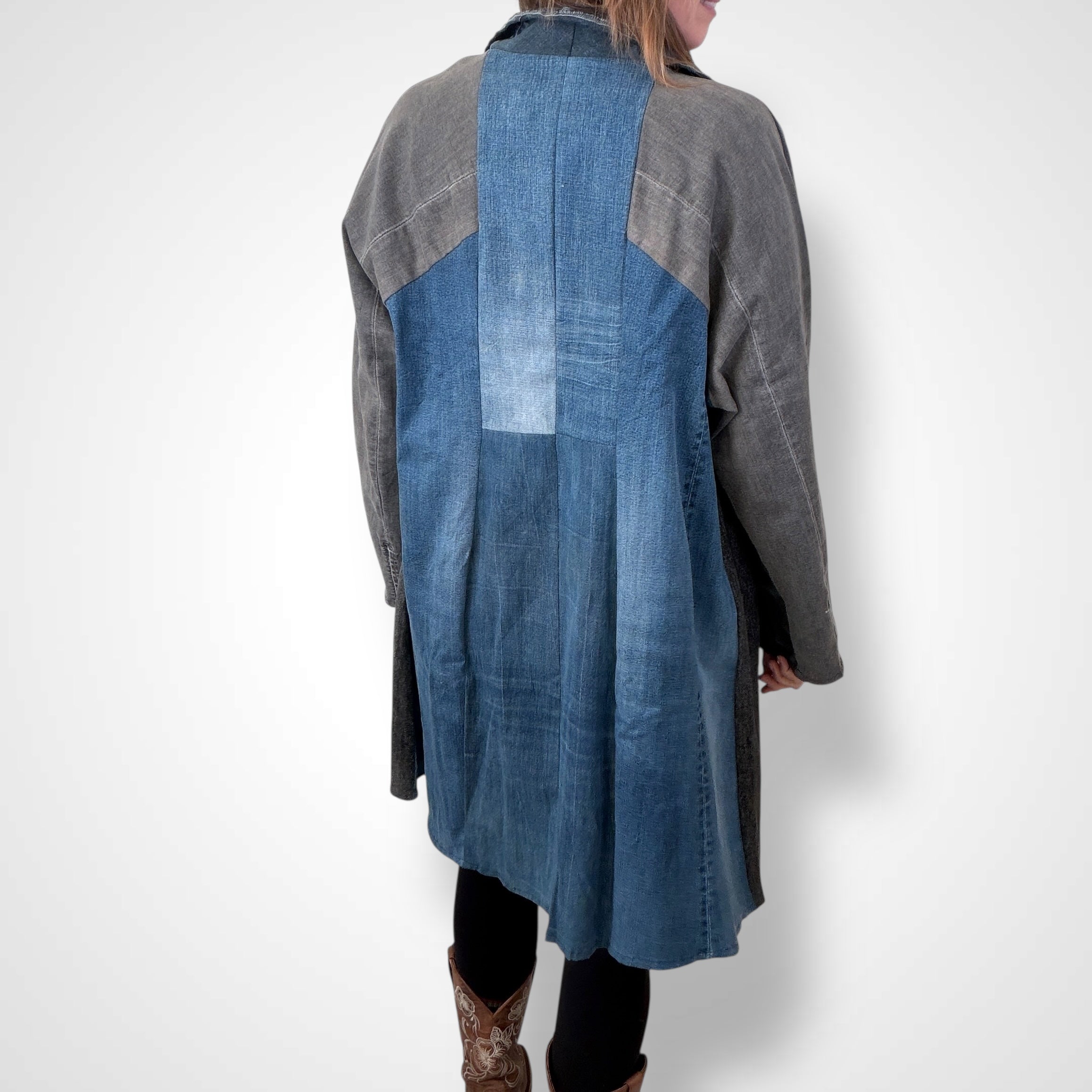 Denim Long Jacket - Oversized