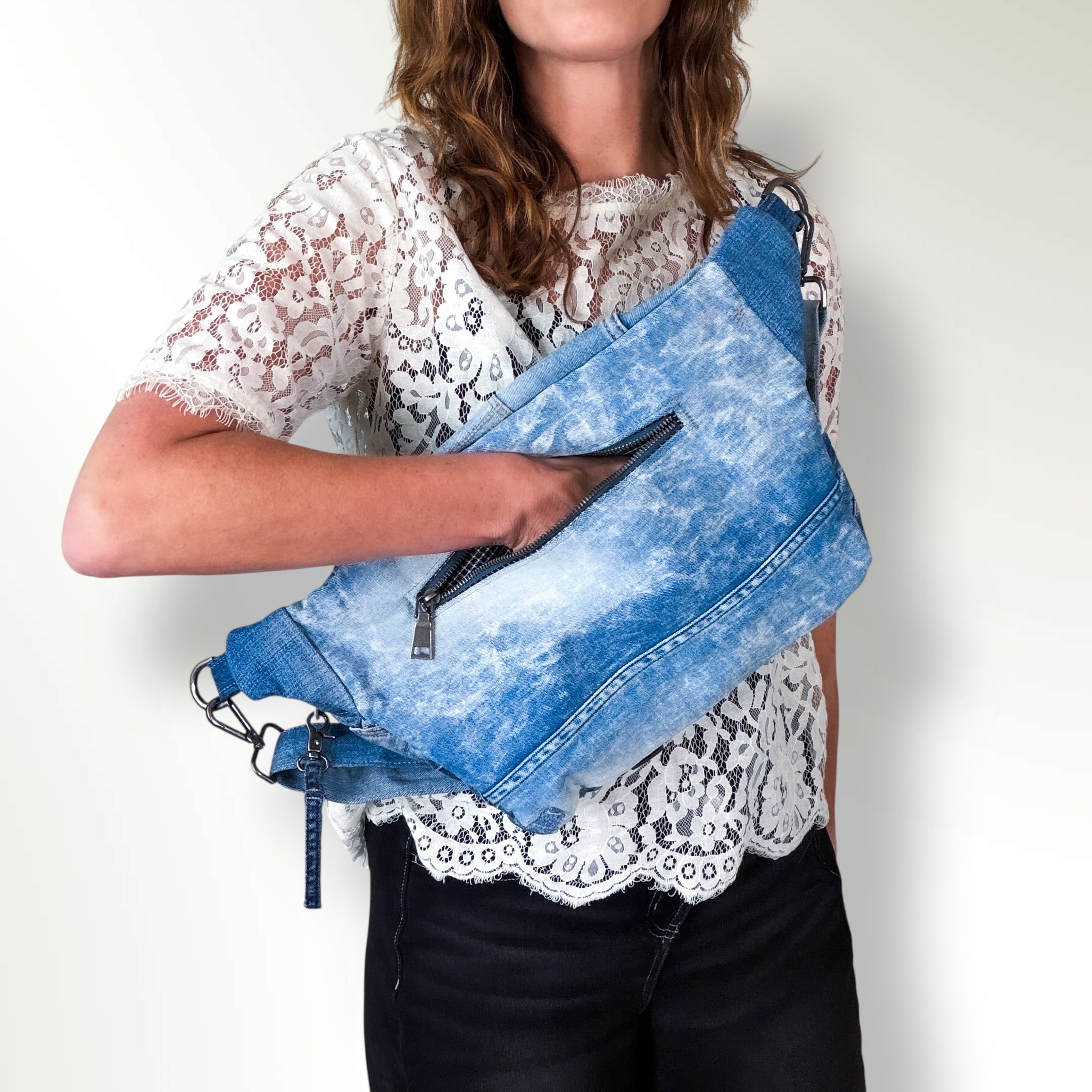Denim Sling Bag XL