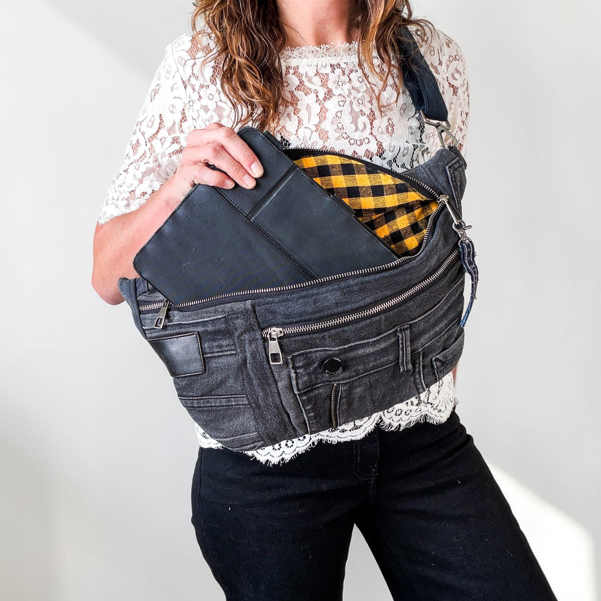Denim Sling Bag XL