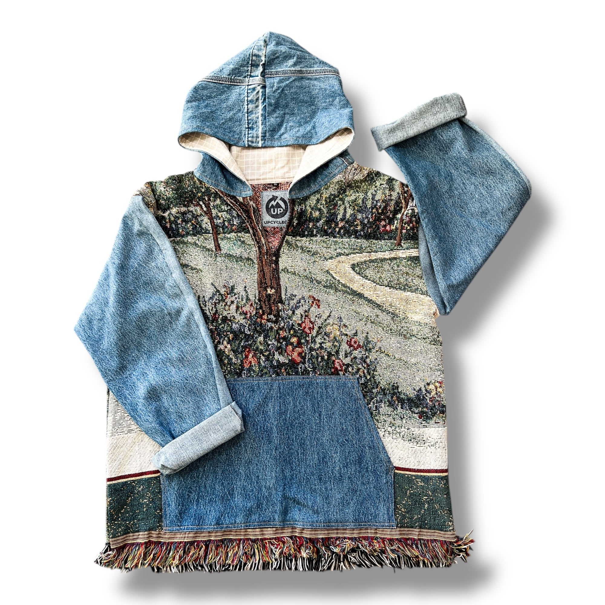 Denim Tapestry Hoodie - XL Unisex