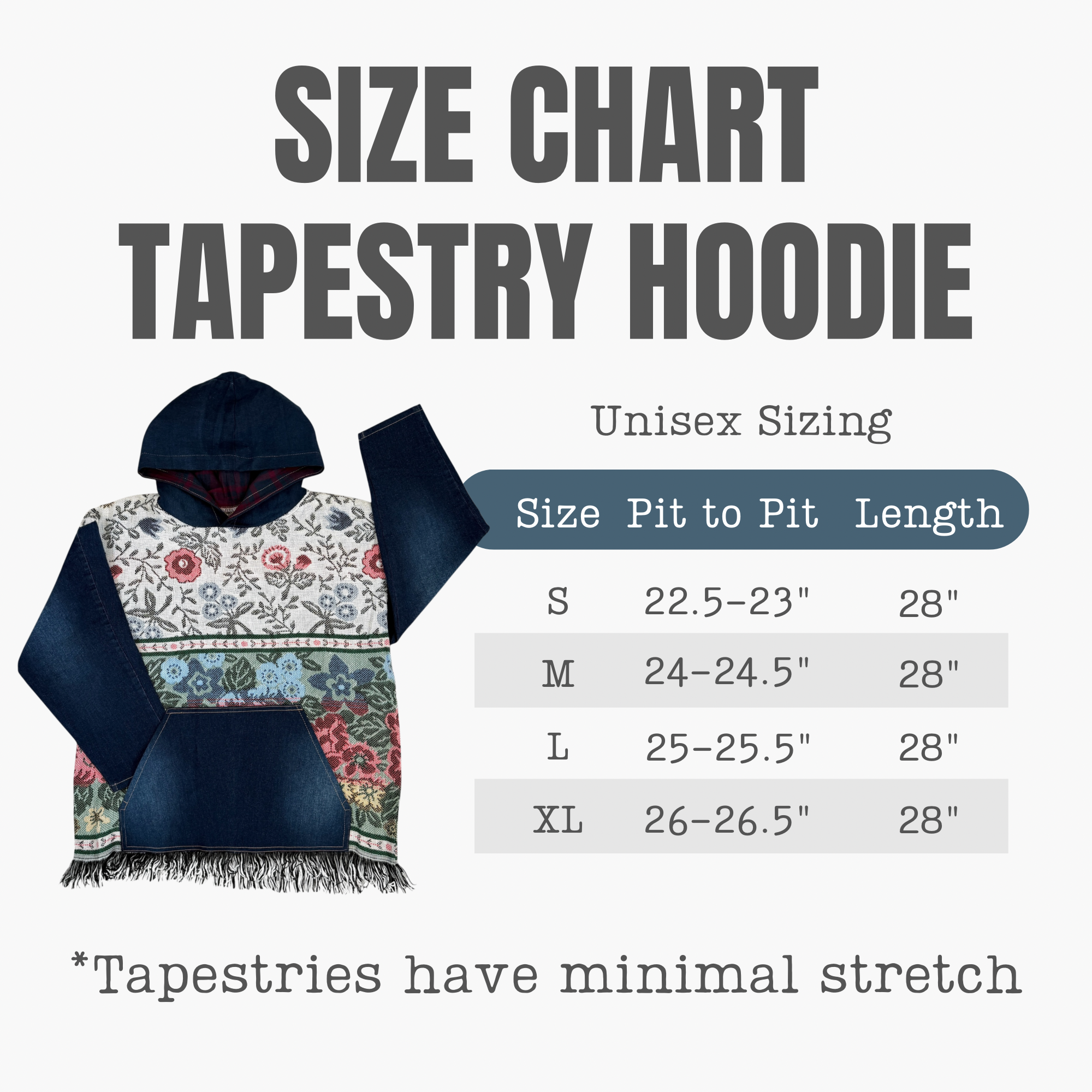 Denim Tapestry Hoodie - Large