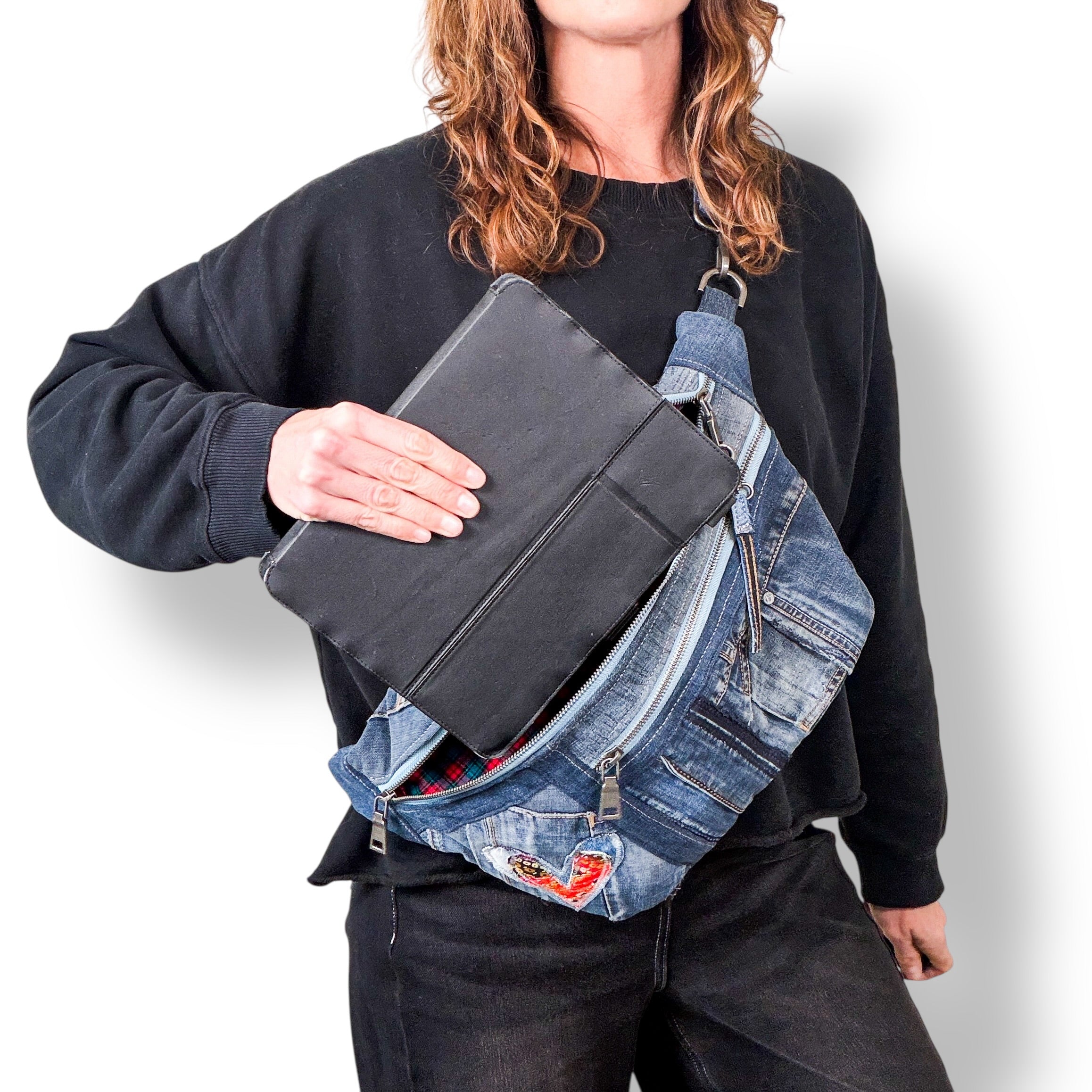 Denim Sling Bag XL