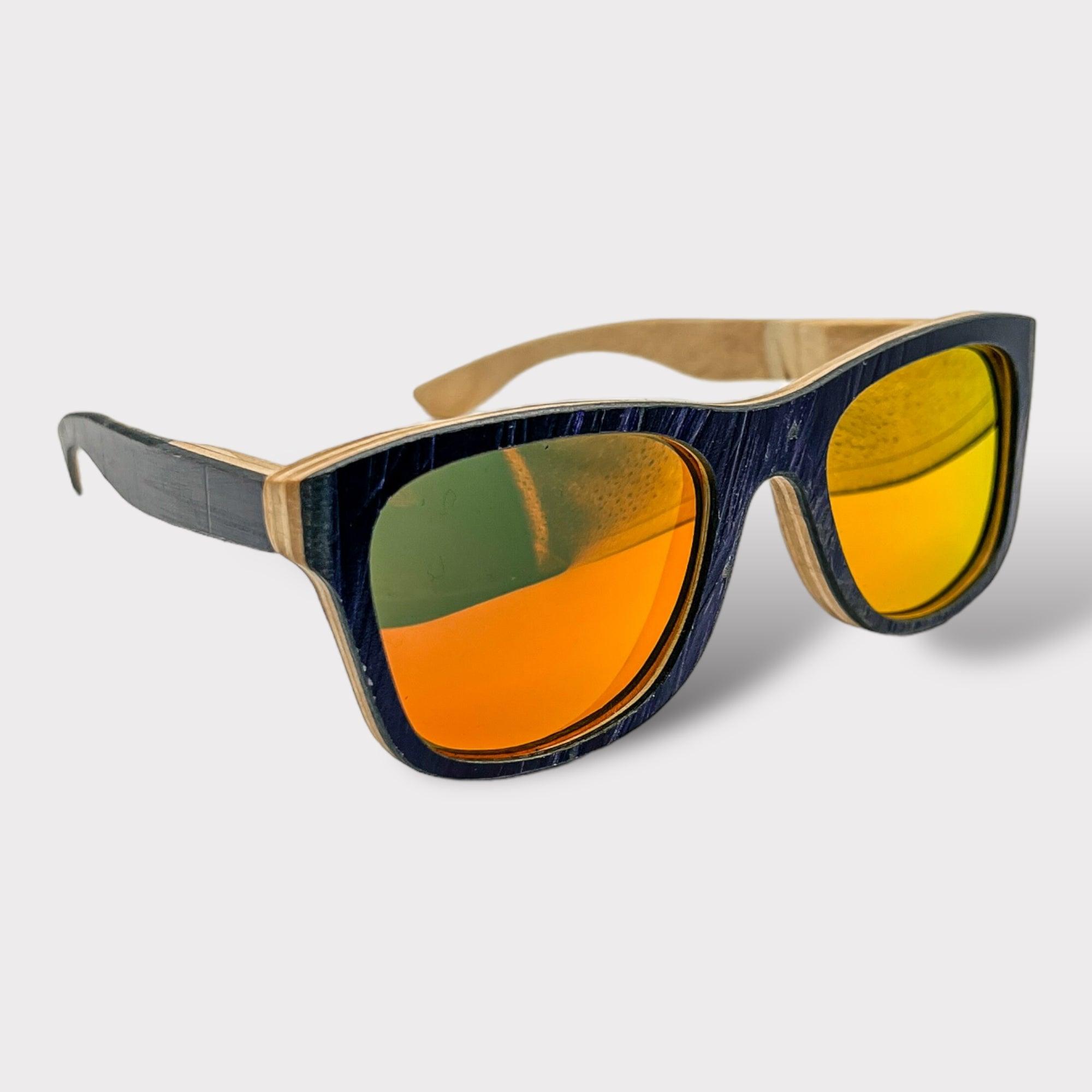 Upcycled Wooden Skateboard Sunglasses - Wayfarer Style - Upcycleco 