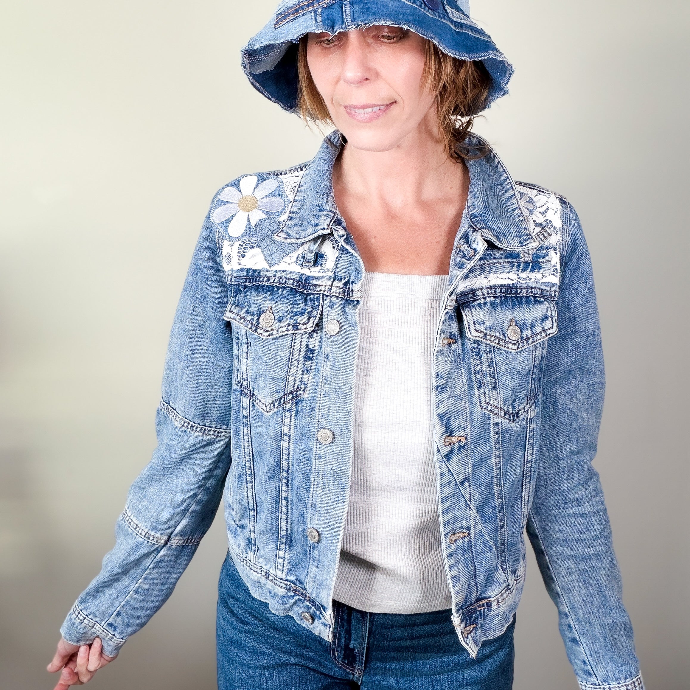 Upcycled Denim Jacket - Small