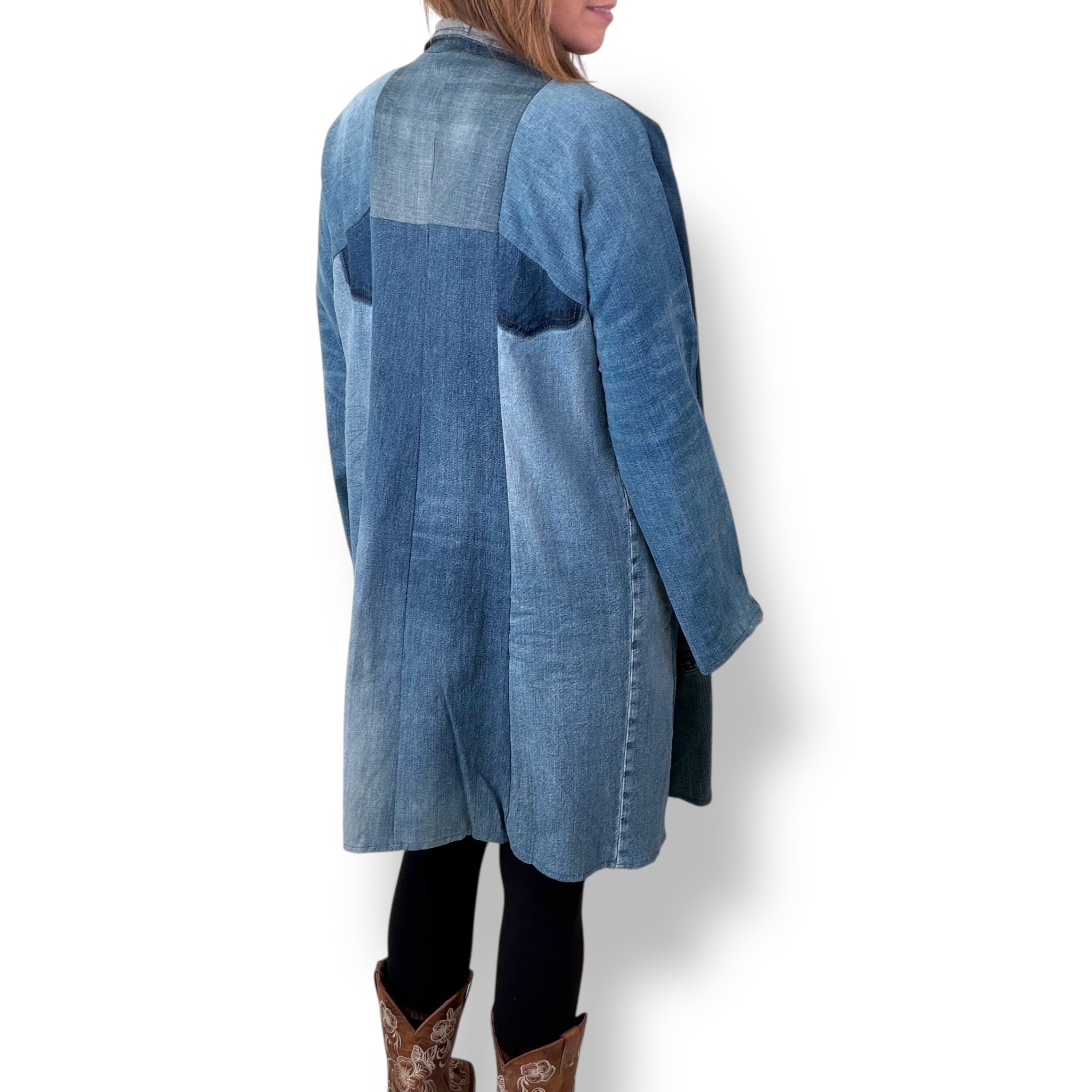 Denim Long Jacket - Oversized +
