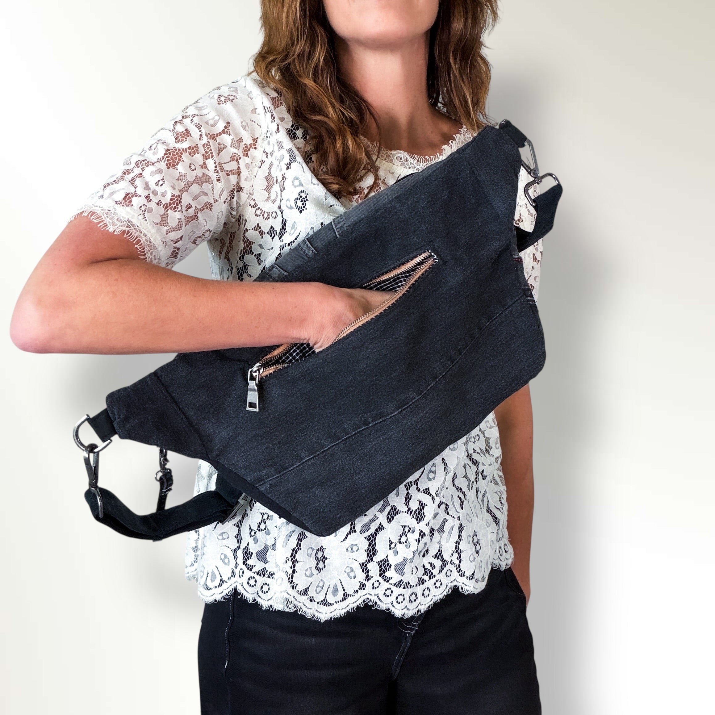 Denim Sling Bag XL