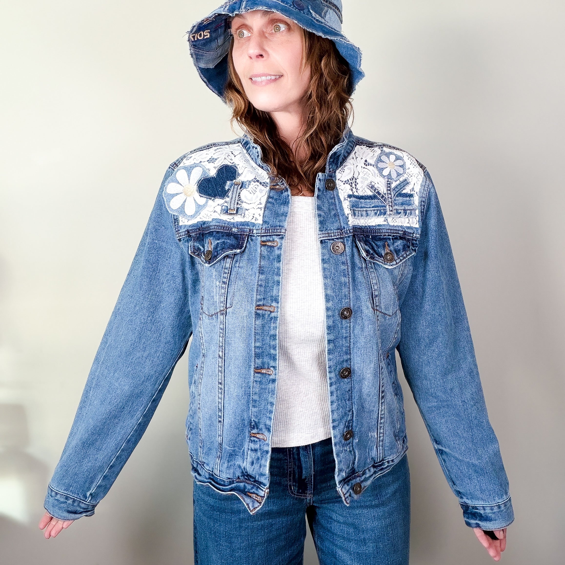 Upcycled Denim Jacket - Medium