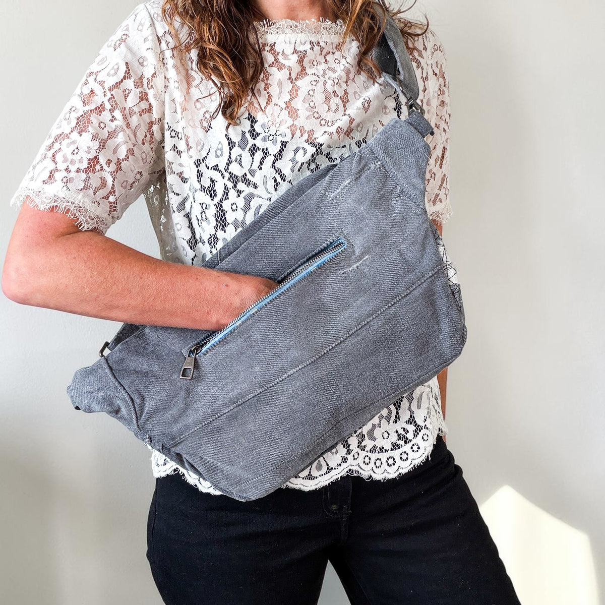 Denim Sling Bag XL
