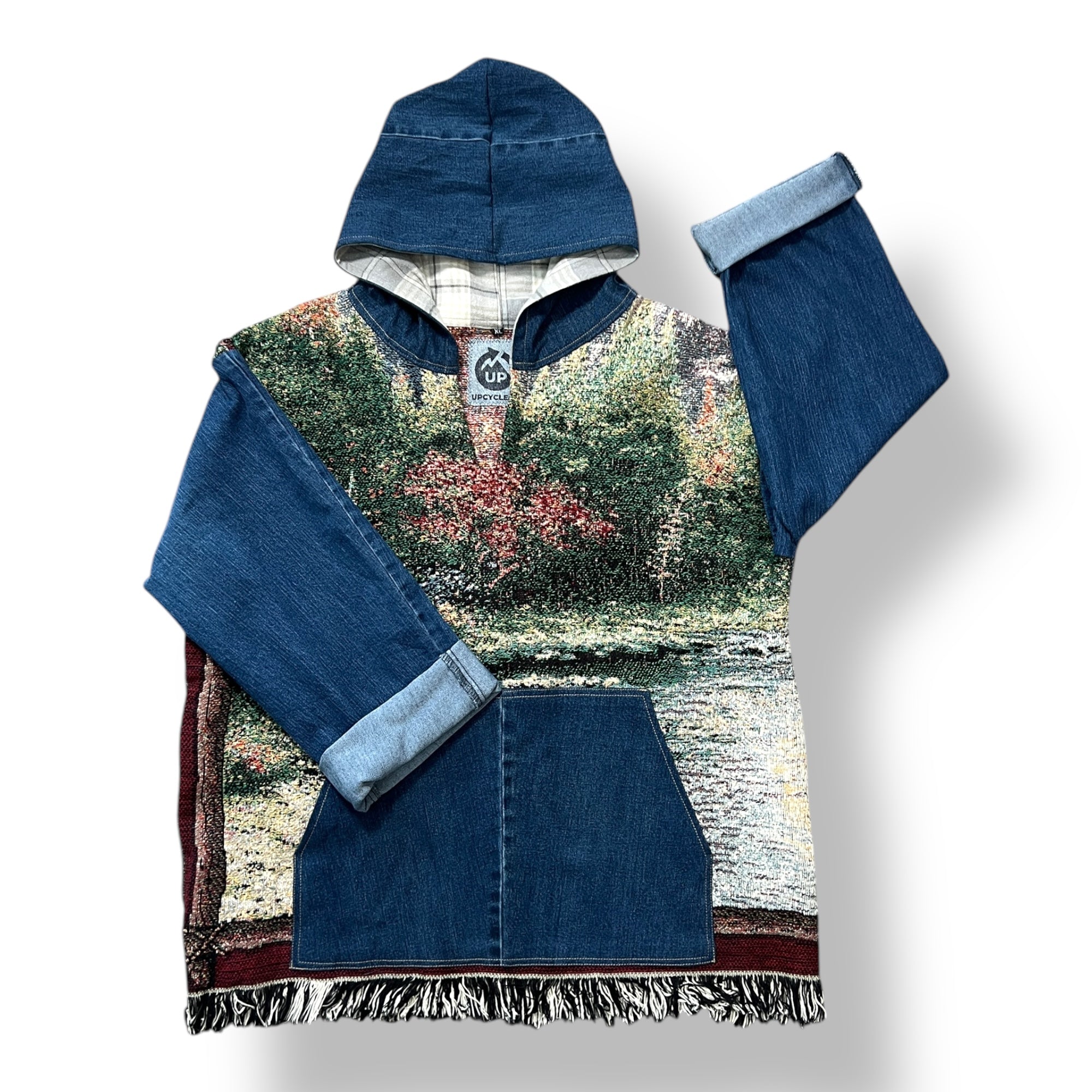 Denim Tapestry Hoodie - XL Unisex