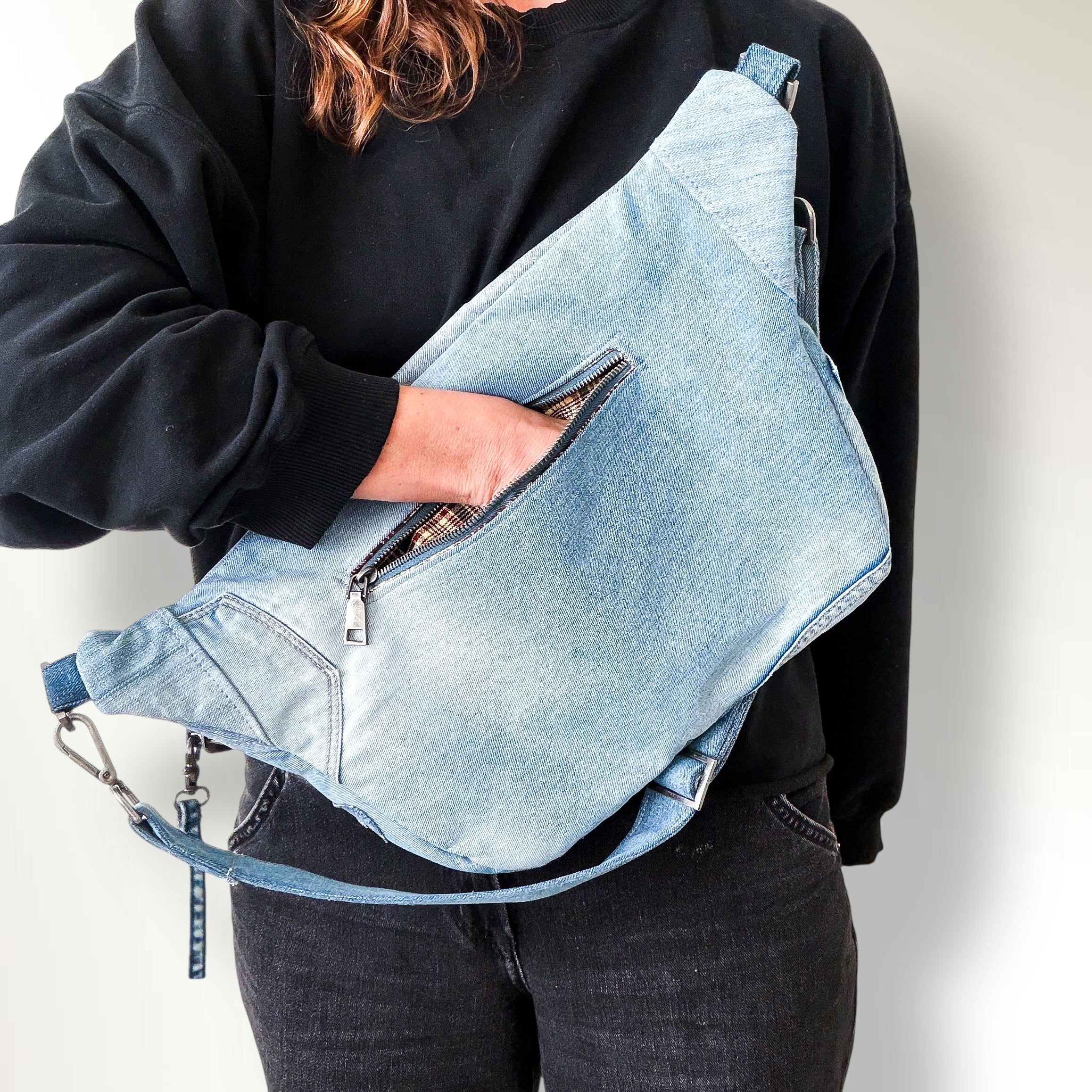 Denim Sling Bag XL