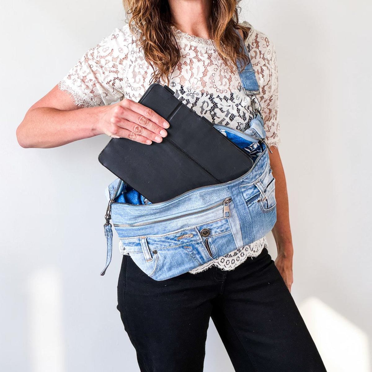 Denim Sling Bag XL