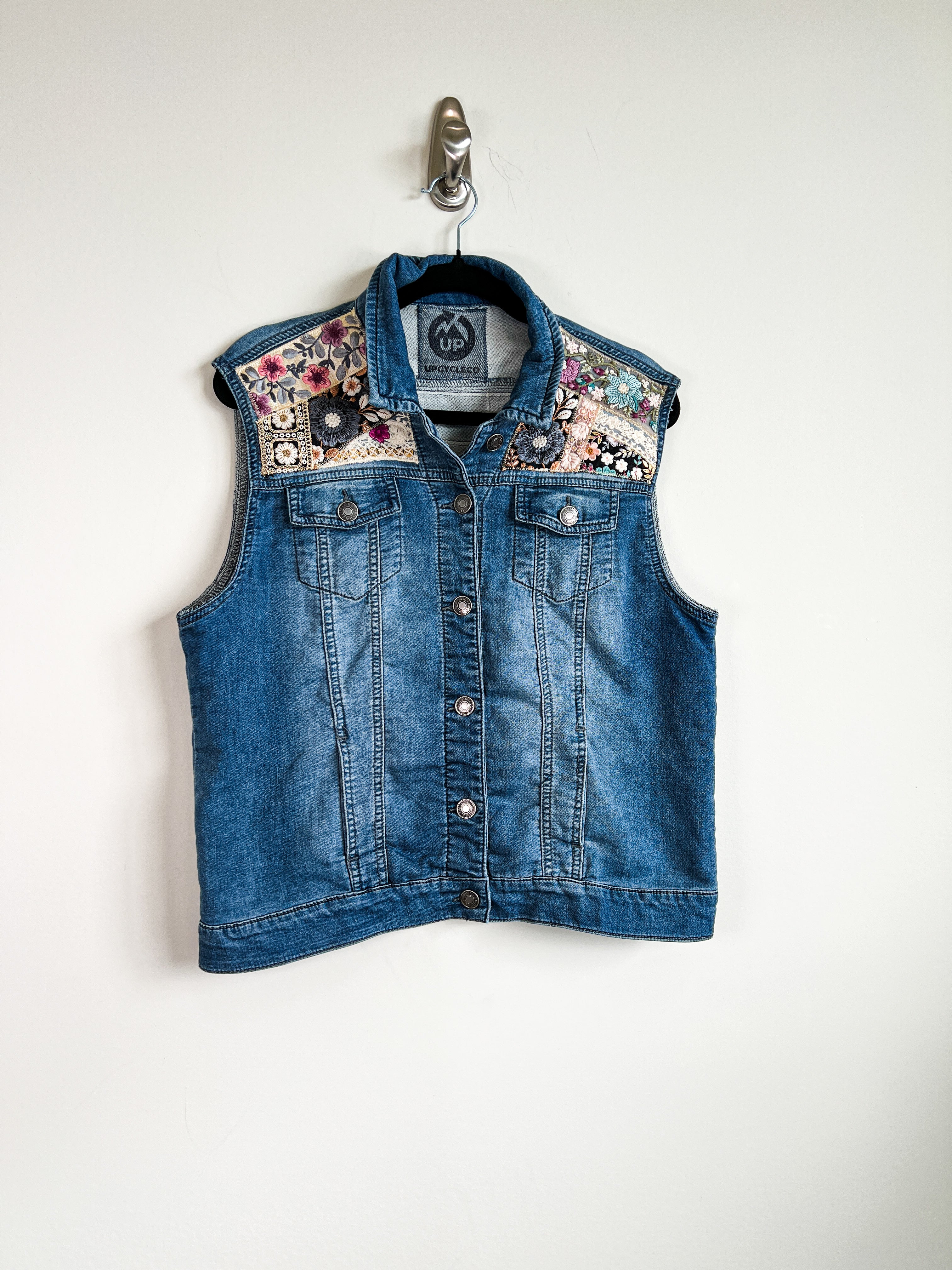 Denim Vest Embroidery- Large