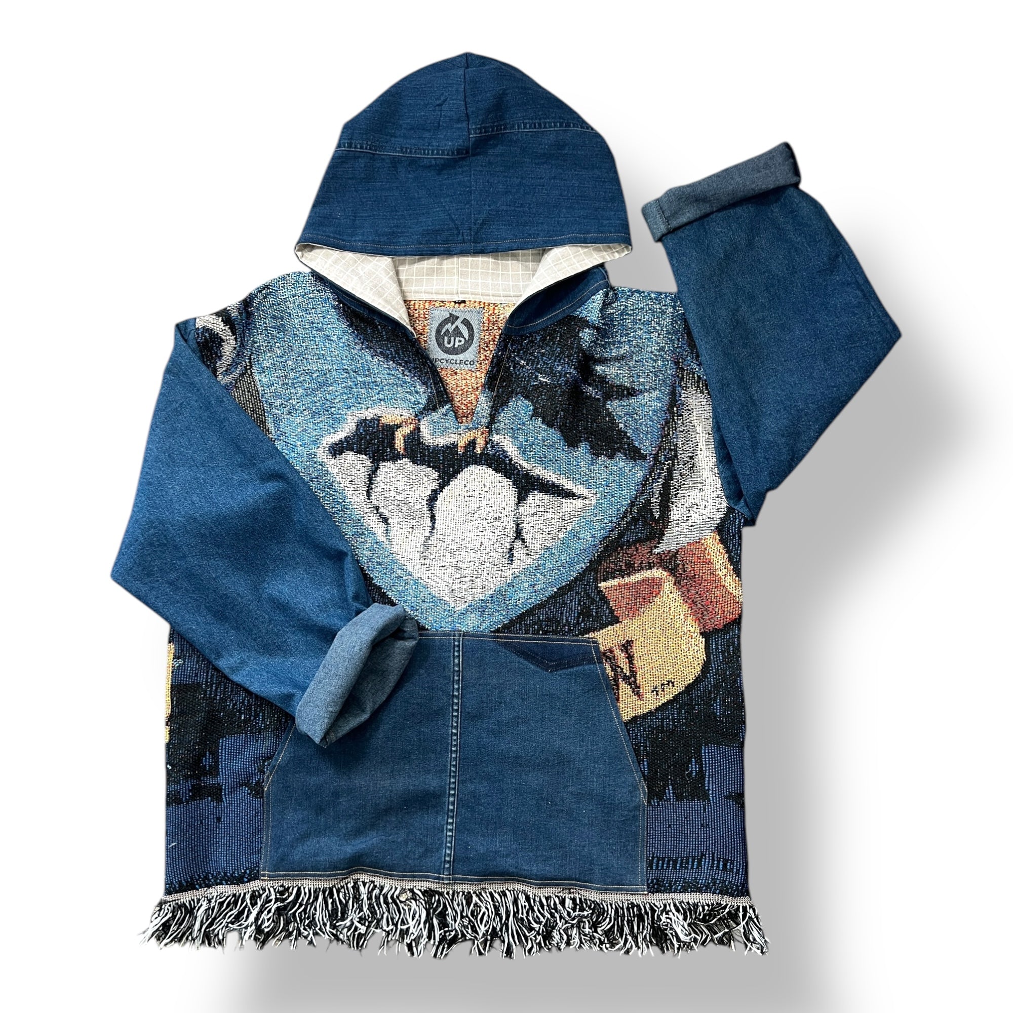 Denim Tapestry Hoodie - XL Unisex