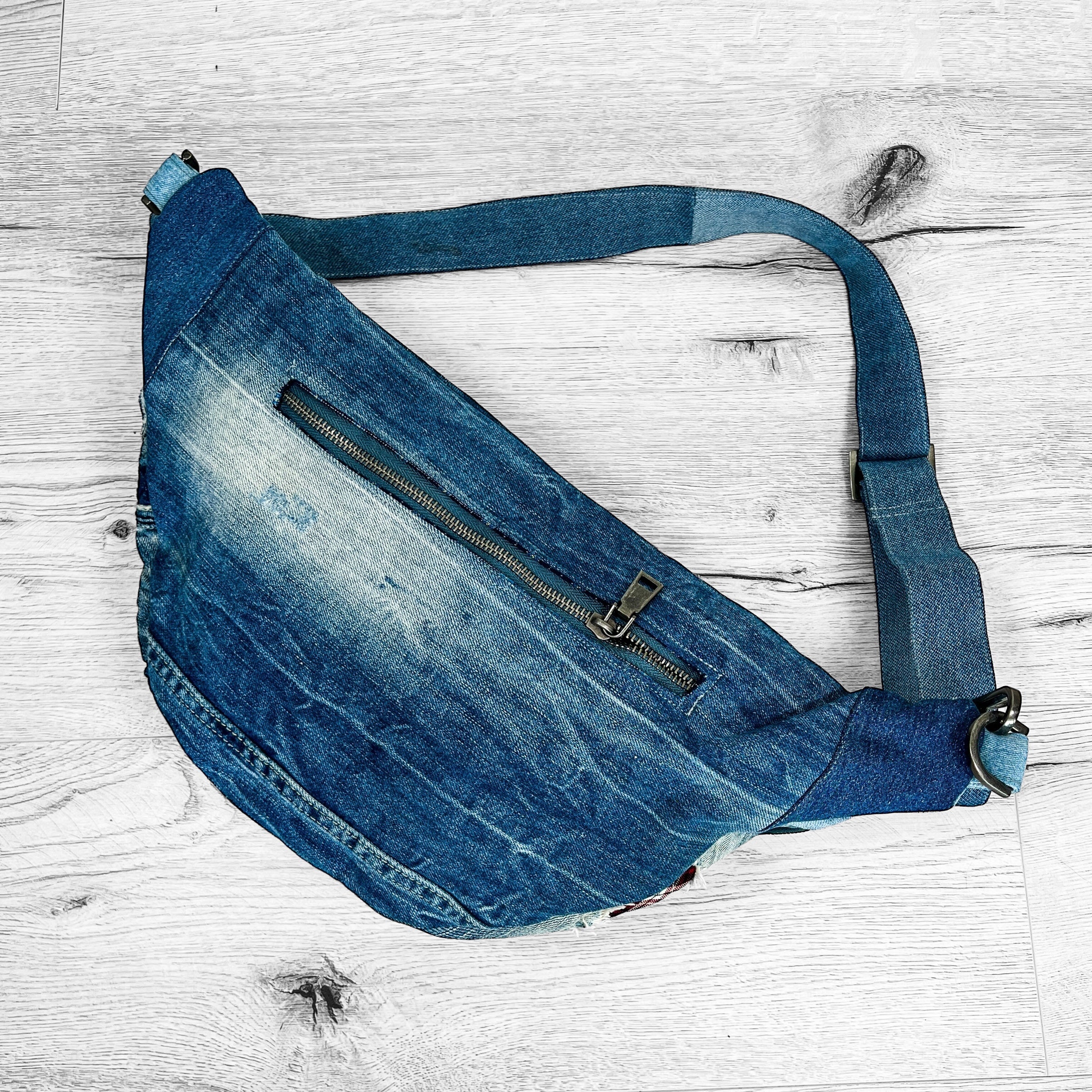 Denim Sling Bag Crossbody Bag XL