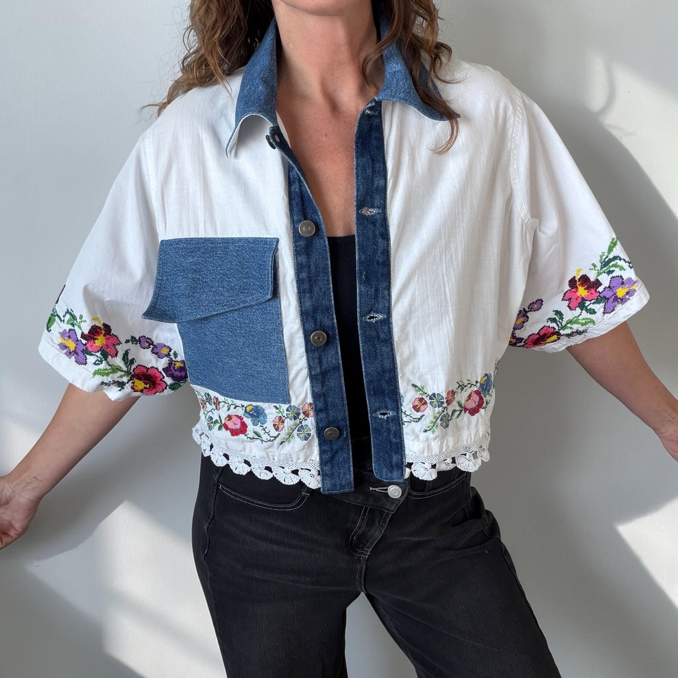 Tablecloth Top + Denim - Medium